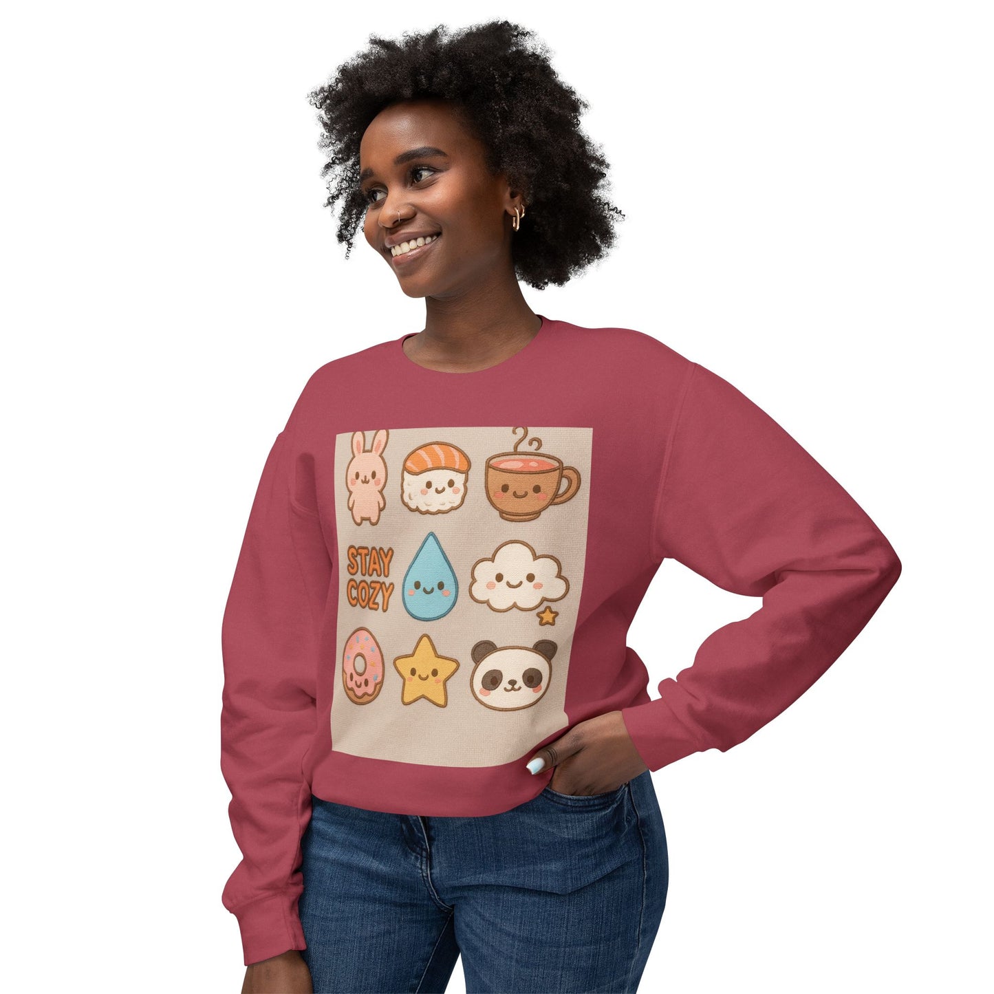 Cozy Crewneck Sweatshirt | Stay Cozy & Rise N' Shine | Cute Cartoon Design | Gift for Friends & Family | Perfect for Fall & Winter