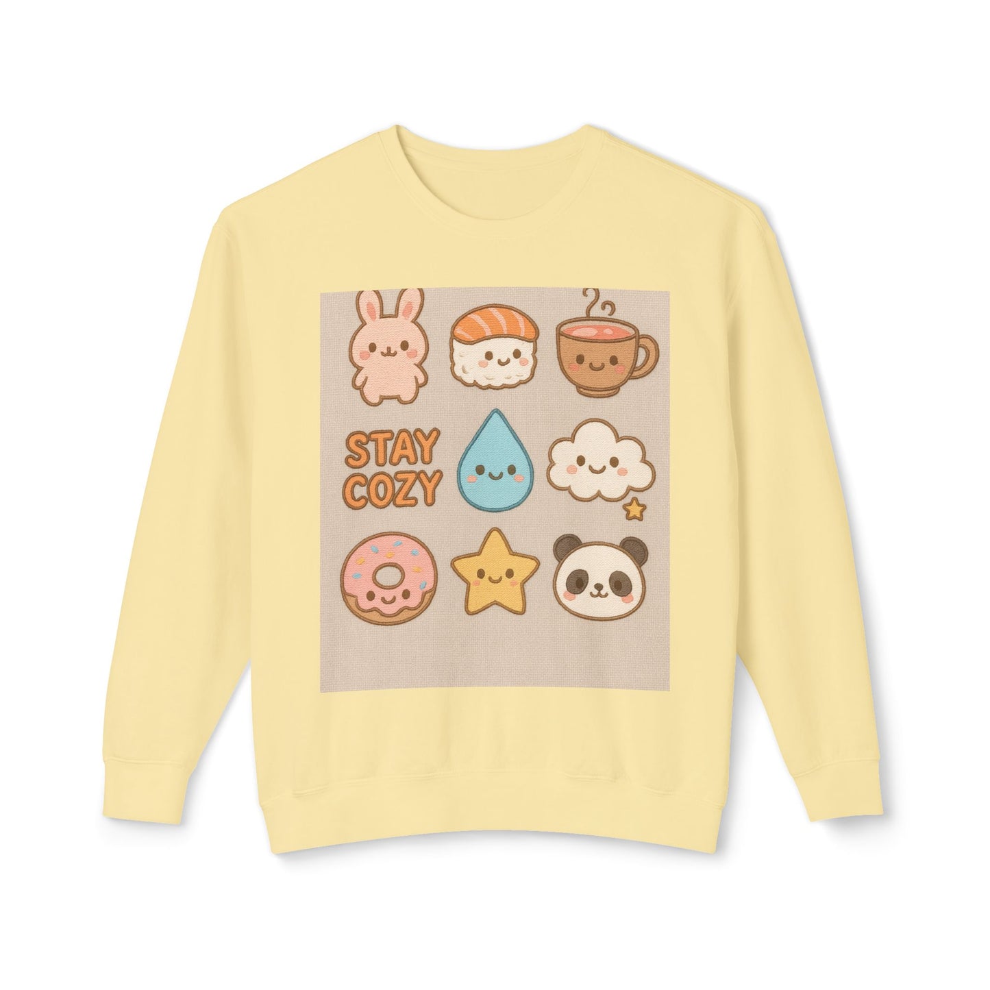 Cozy Crewneck Sweatshirt | Stay Cozy & Rise N' Shine | Cute Cartoon Design | Gift for Friends & Family | Perfect for Fall & Winter