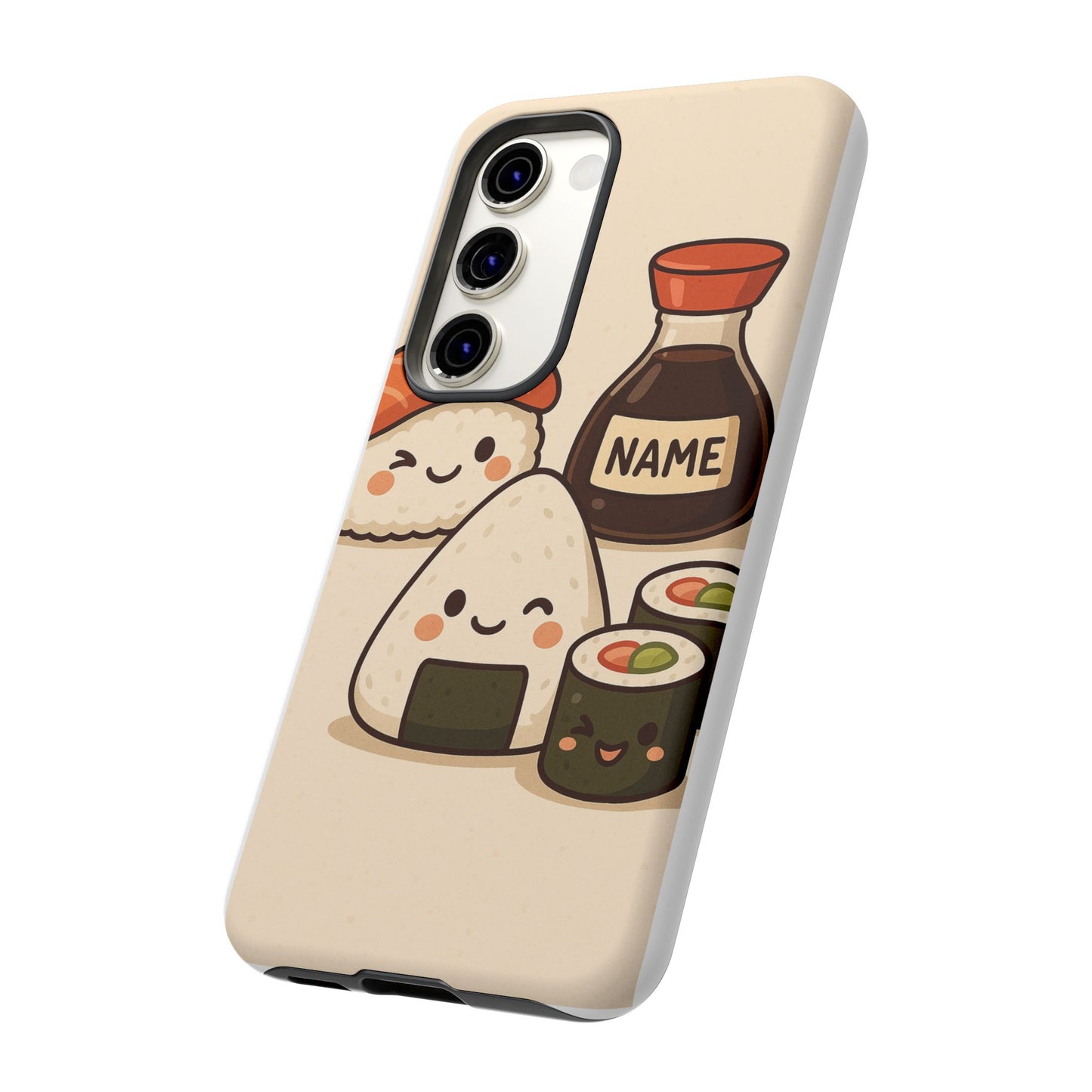 Cute Sushi Phone Case - Kawaii Sushi Design, Personalized Cell Phone Cover, Gifts for Food Lovers, Anime Style, Fun Accessories