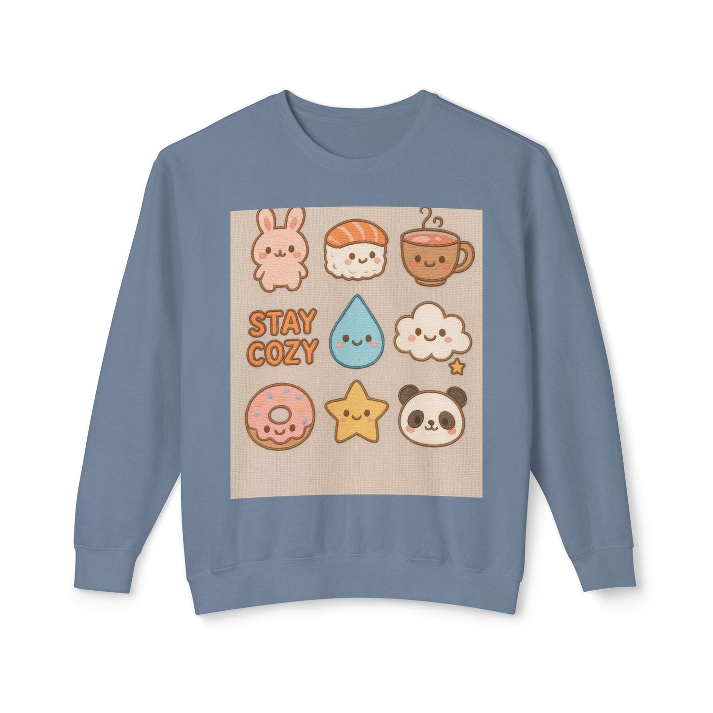 Cozy Crewneck Sweatshirt | Stay Cozy & Rise N' Shine | Cute Cartoon Design | Gift for Friends & Family | Perfect for Fall & Winter