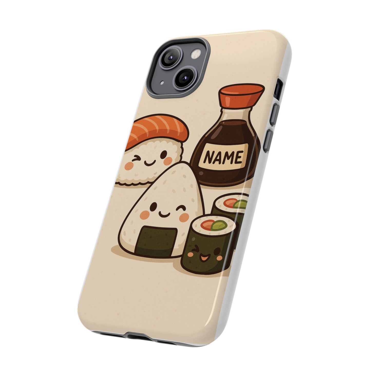 Cute Sushi Phone Case - Kawaii Sushi Design, Personalized Cell Phone Cover, Gifts for Food Lovers, Anime Style, Fun Accessories