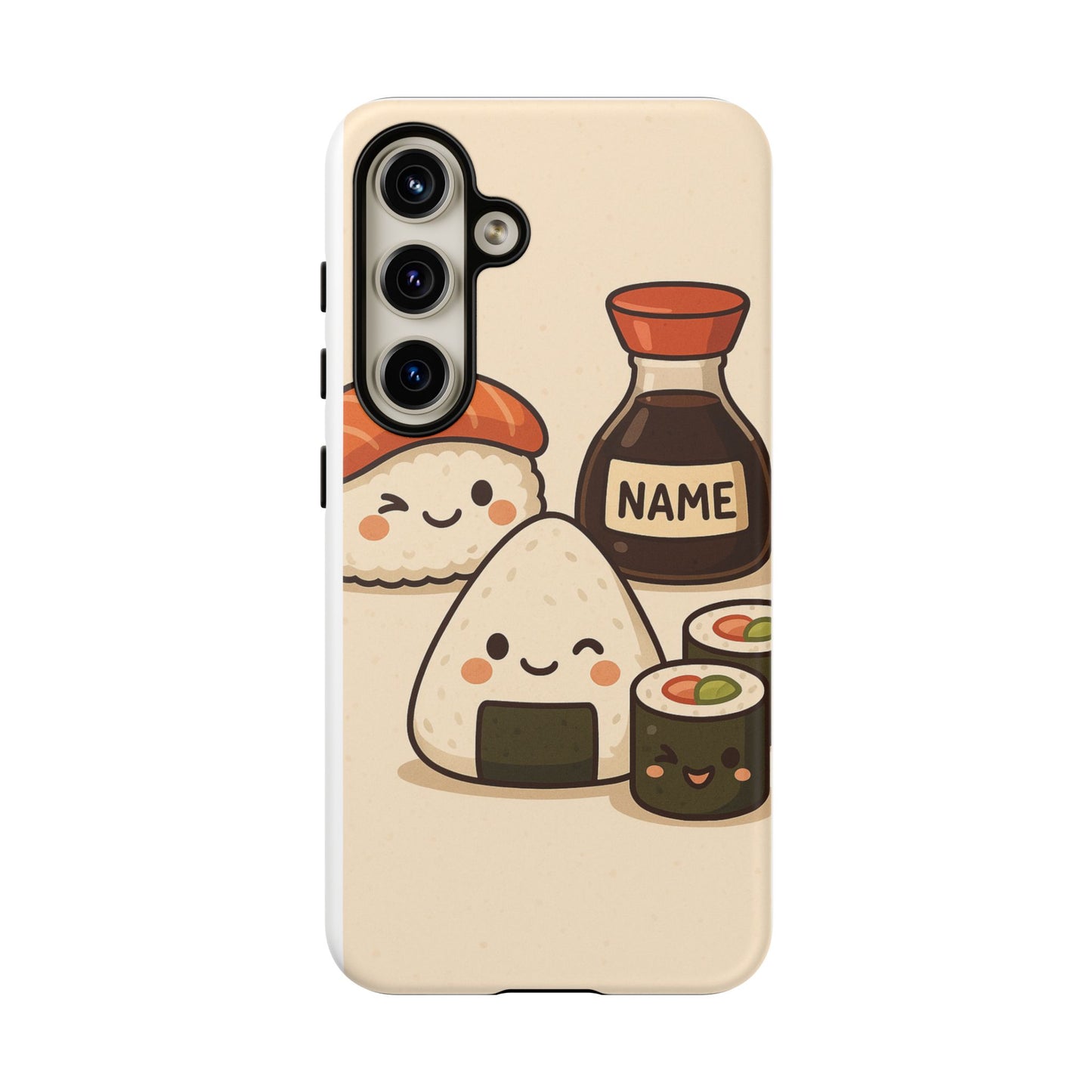 Cute Sushi Phone Case - Kawaii Sushi Design, Personalized Cell Phone Cover, Gifts for Food Lovers, Anime Style, Fun Accessories