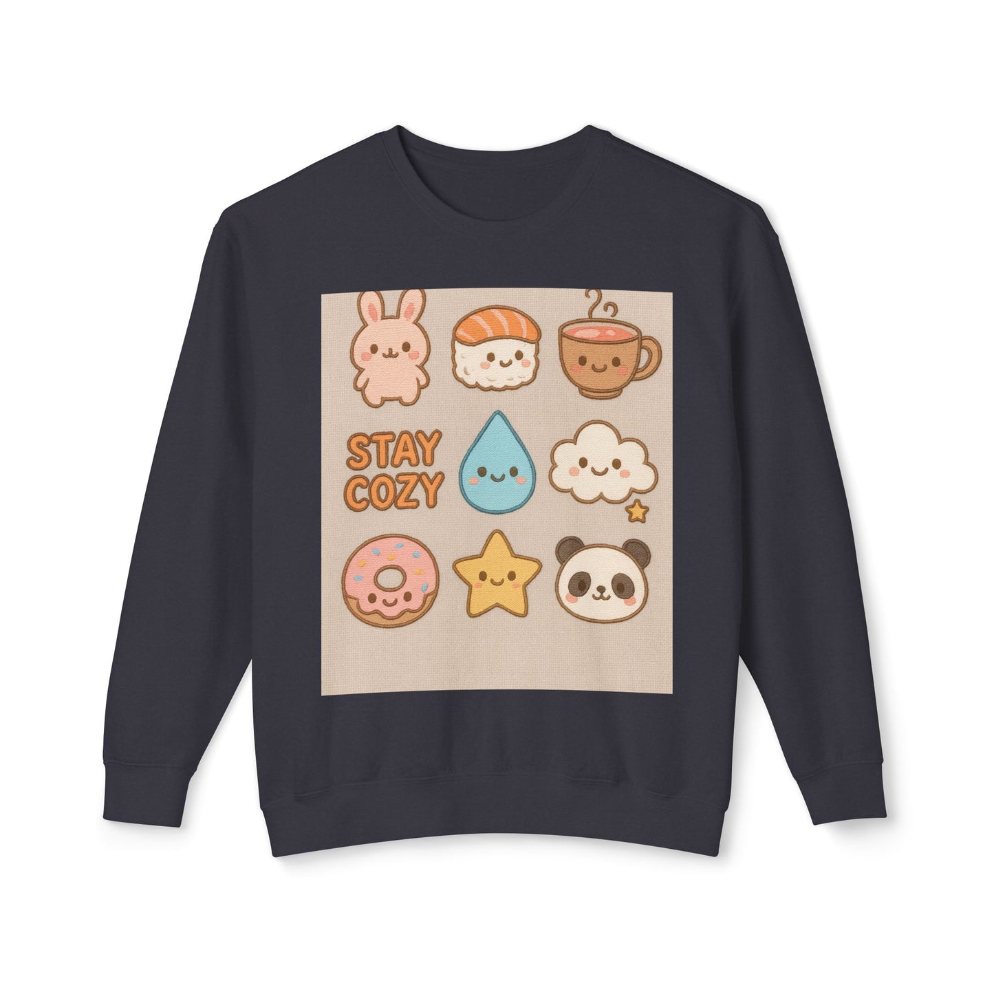 Cozy Crewneck Sweatshirt | Stay Cozy & Rise N' Shine | Cute Cartoon Design | Gift for Friends & Family | Perfect for Fall & Winter