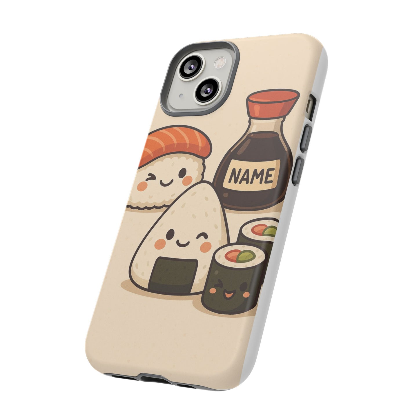 Cute Sushi Phone Case - Kawaii Sushi Design, Personalized Cell Phone Cover, Gifts for Food Lovers, Anime Style, Fun Accessories