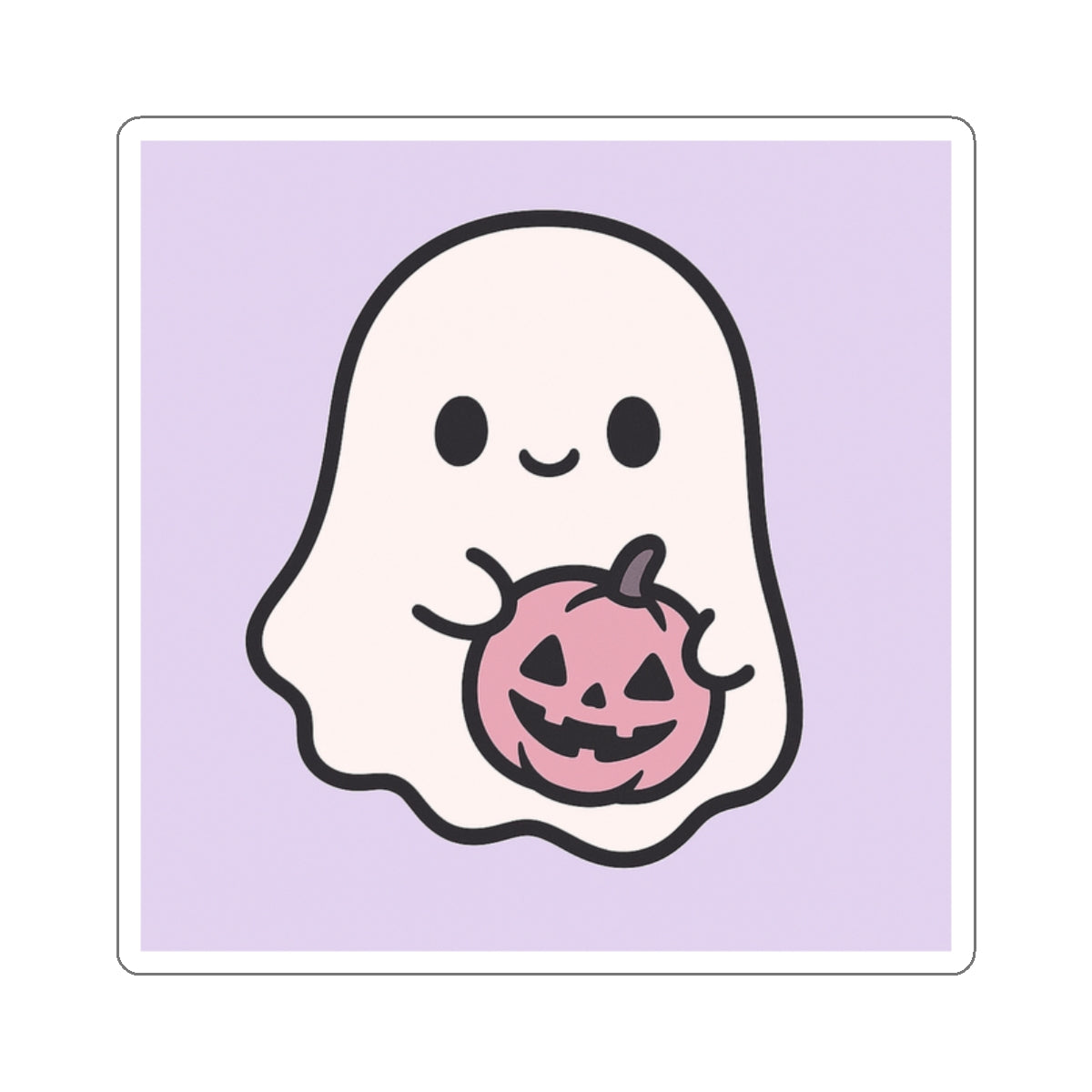 Cute Ghost Pumpkin Die-Cut Stickers for Halloween Decor