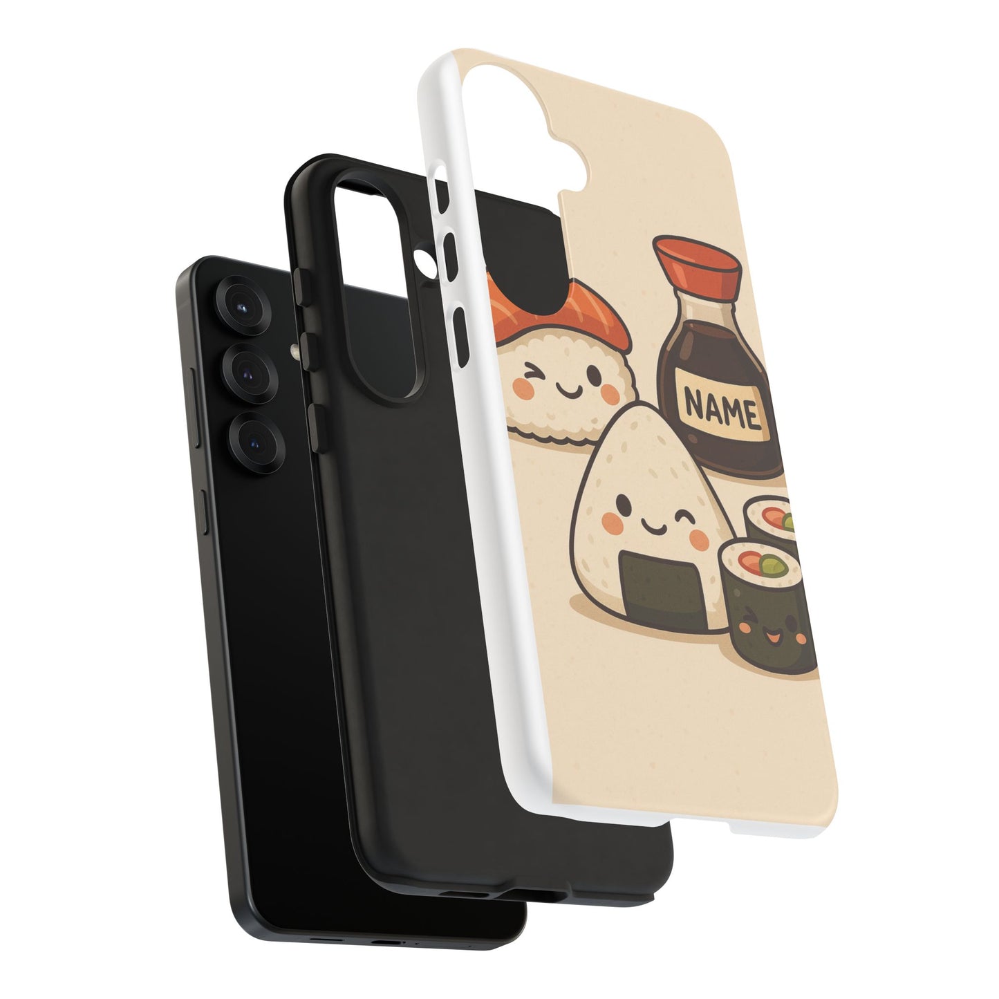 Cute Sushi Phone Case - Kawaii Sushi Design, Personalized Cell Phone Cover, Gifts for Food Lovers, Anime Style, Fun Accessories