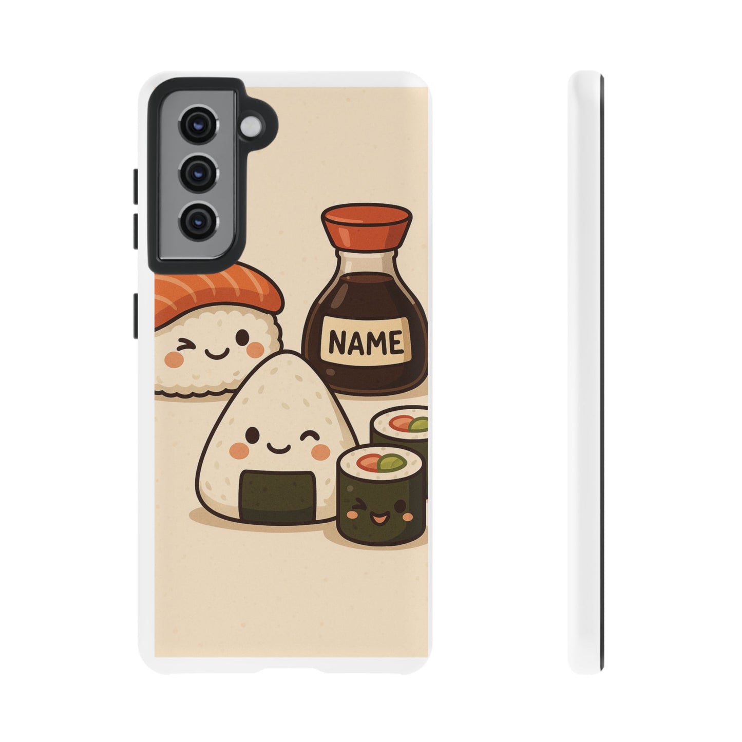 Cute Sushi Phone Case - Kawaii Sushi Design, Personalized Cell Phone Cover, Gifts for Food Lovers, Anime Style, Fun Accessories