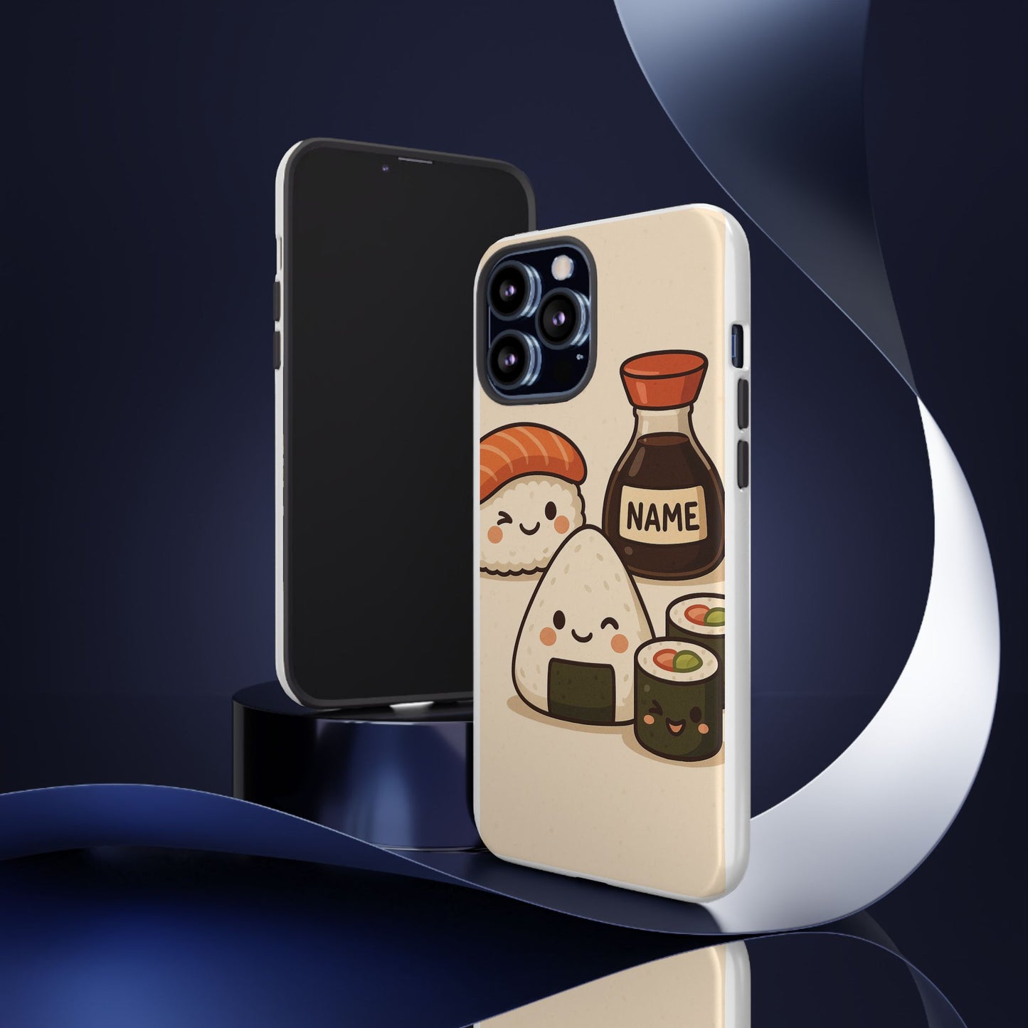 Cute Sushi Phone Case - Kawaii Sushi Design, Personalized Cell Phone Cover, Gifts for Food Lovers, Anime Style, Fun Accessories