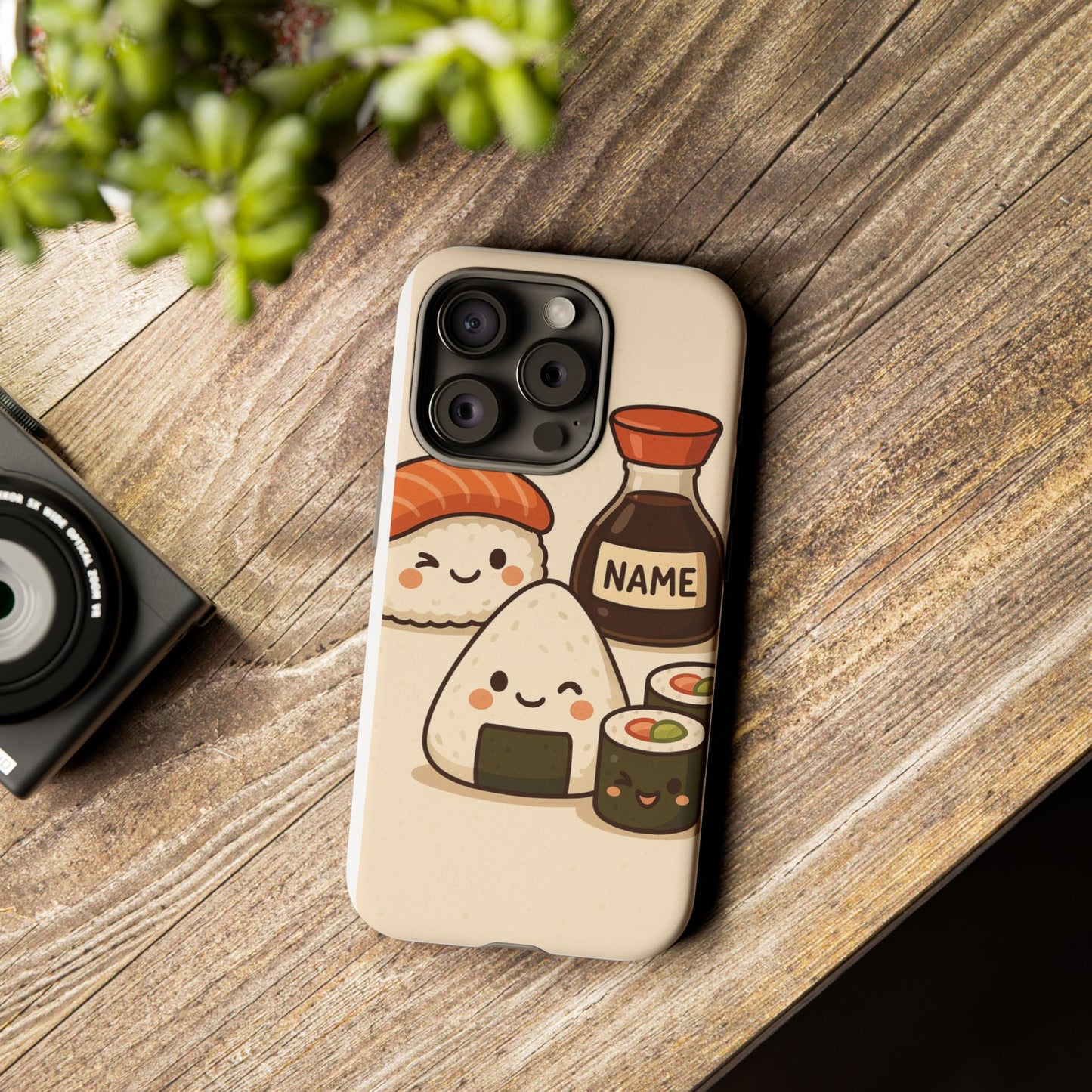Cute Sushi Phone Case - Kawaii Sushi Design, Personalized Cell Phone Cover, Gifts for Food Lovers, Anime Style, Fun Accessories