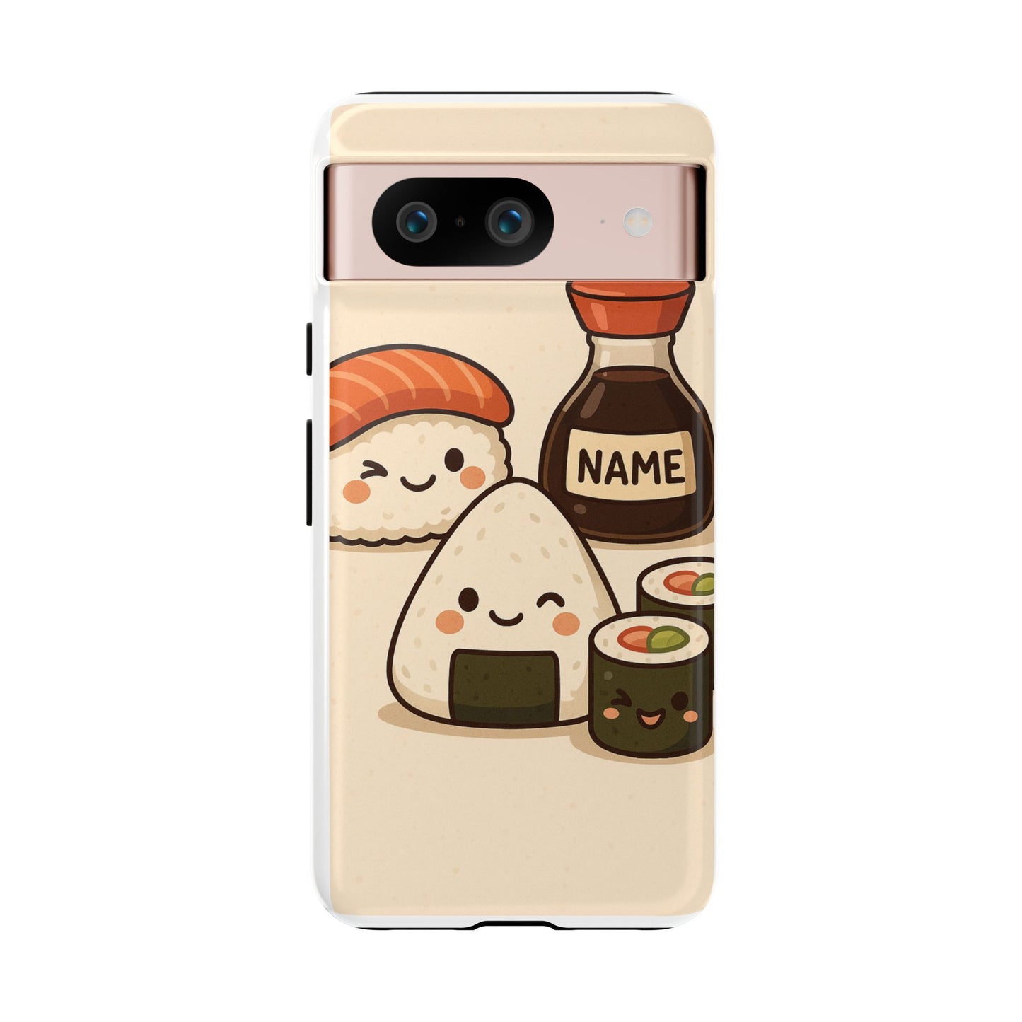 Cute Sushi Phone Case - Kawaii Sushi Design, Personalized Cell Phone Cover, Gifts for Food Lovers, Anime Style, Fun Accessories