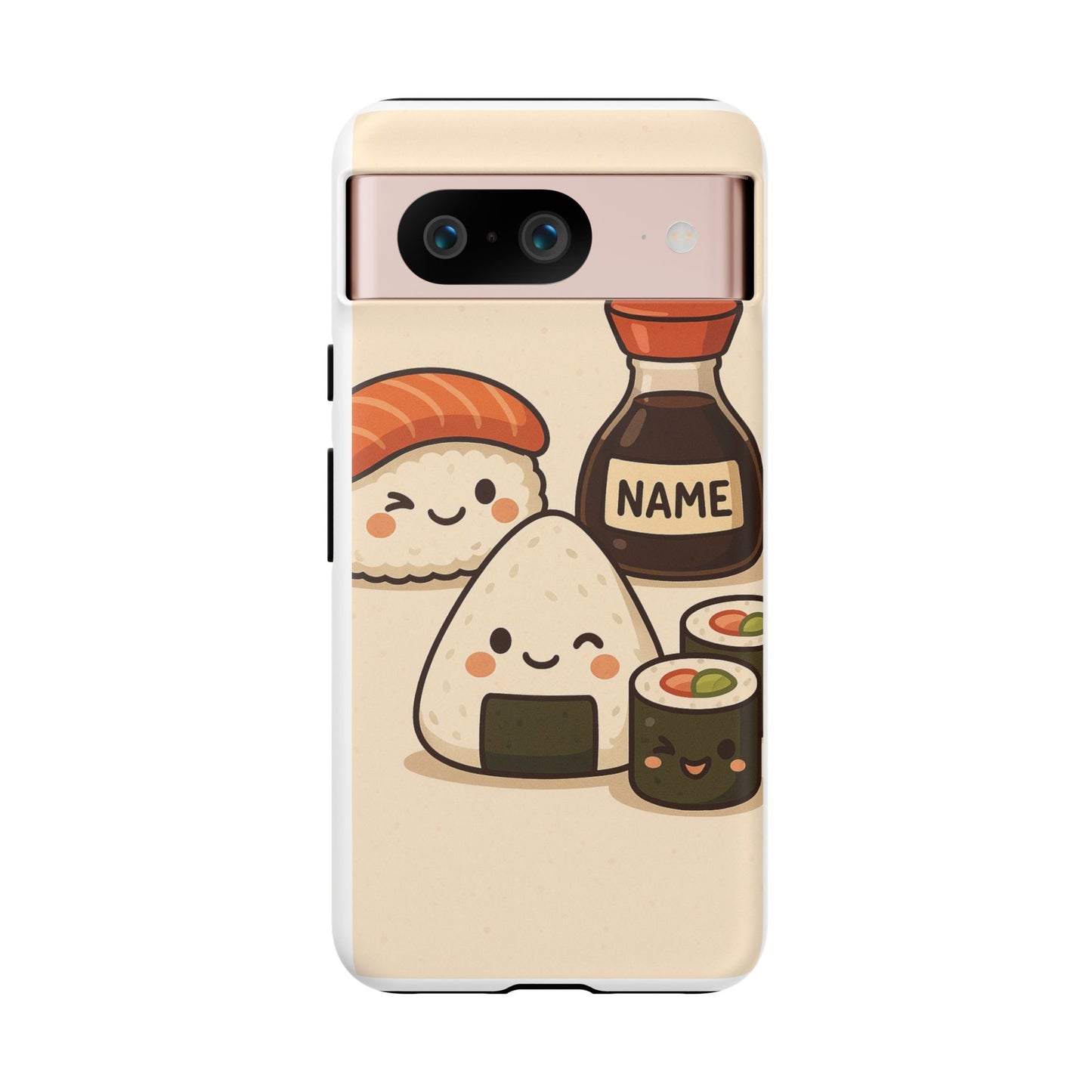 Cute Sushi Phone Case - Kawaii Sushi Design, Personalized Cell Phone Cover, Gifts for Food Lovers, Anime Style, Fun Accessories