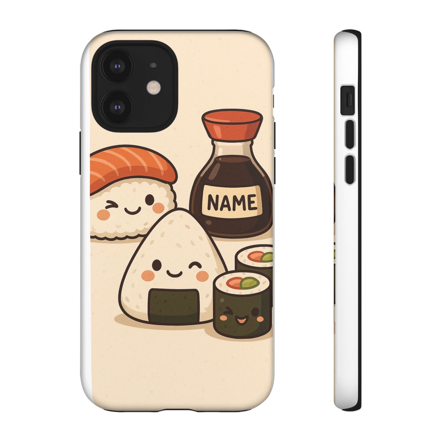 Cute Sushi Phone Case - Kawaii Sushi Design, Personalized Cell Phone Cover, Gifts for Food Lovers, Anime Style, Fun Accessories