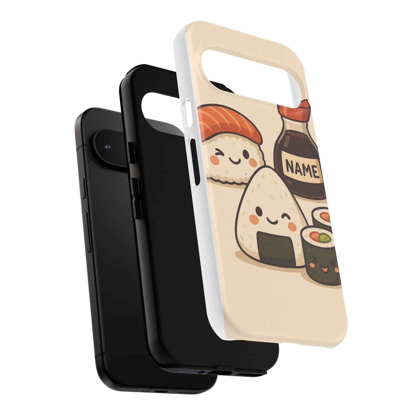 Cute Sushi Phone Case - Kawaii Sushi Design, Personalized Cell Phone Cover, Gifts for Food Lovers, Anime Style, Fun Accessories