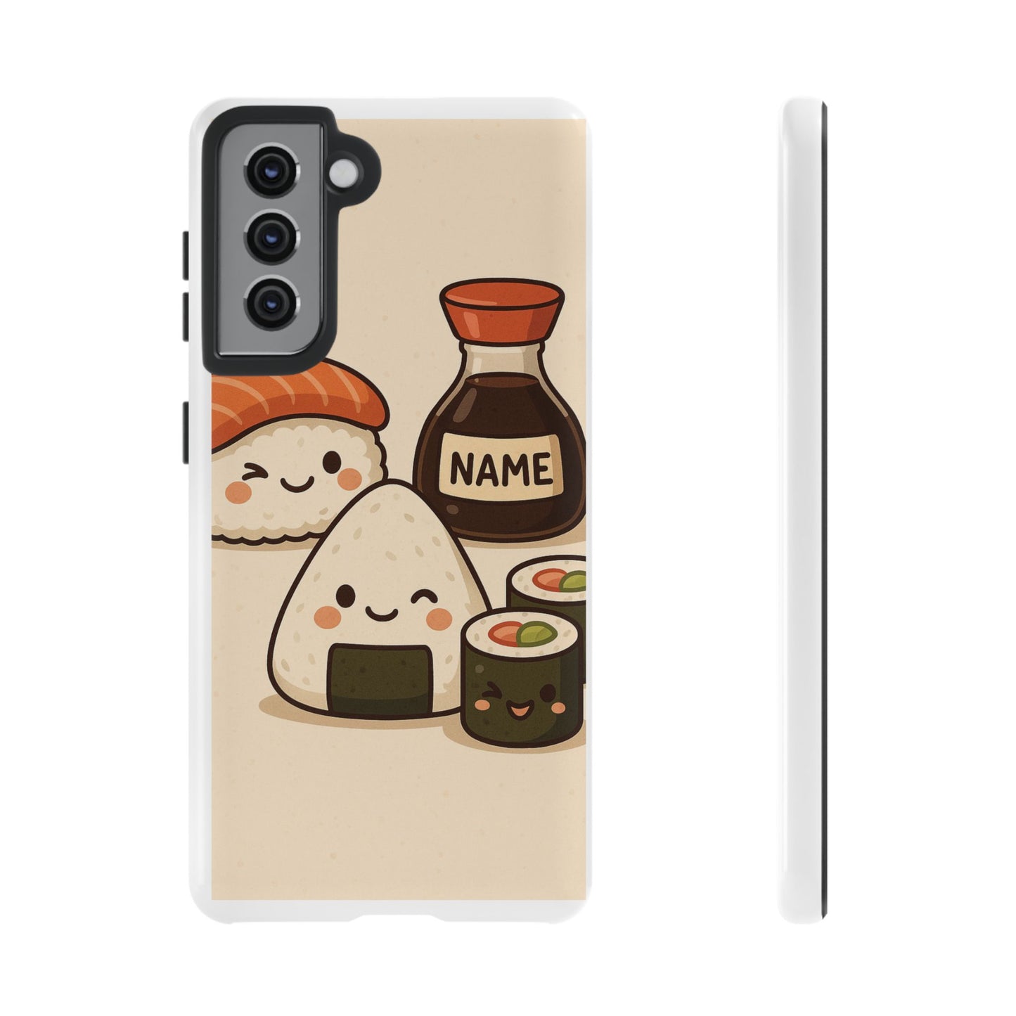 Cute Sushi Phone Case - Kawaii Sushi Design, Personalized Cell Phone Cover, Gifts for Food Lovers, Anime Style, Fun Accessories