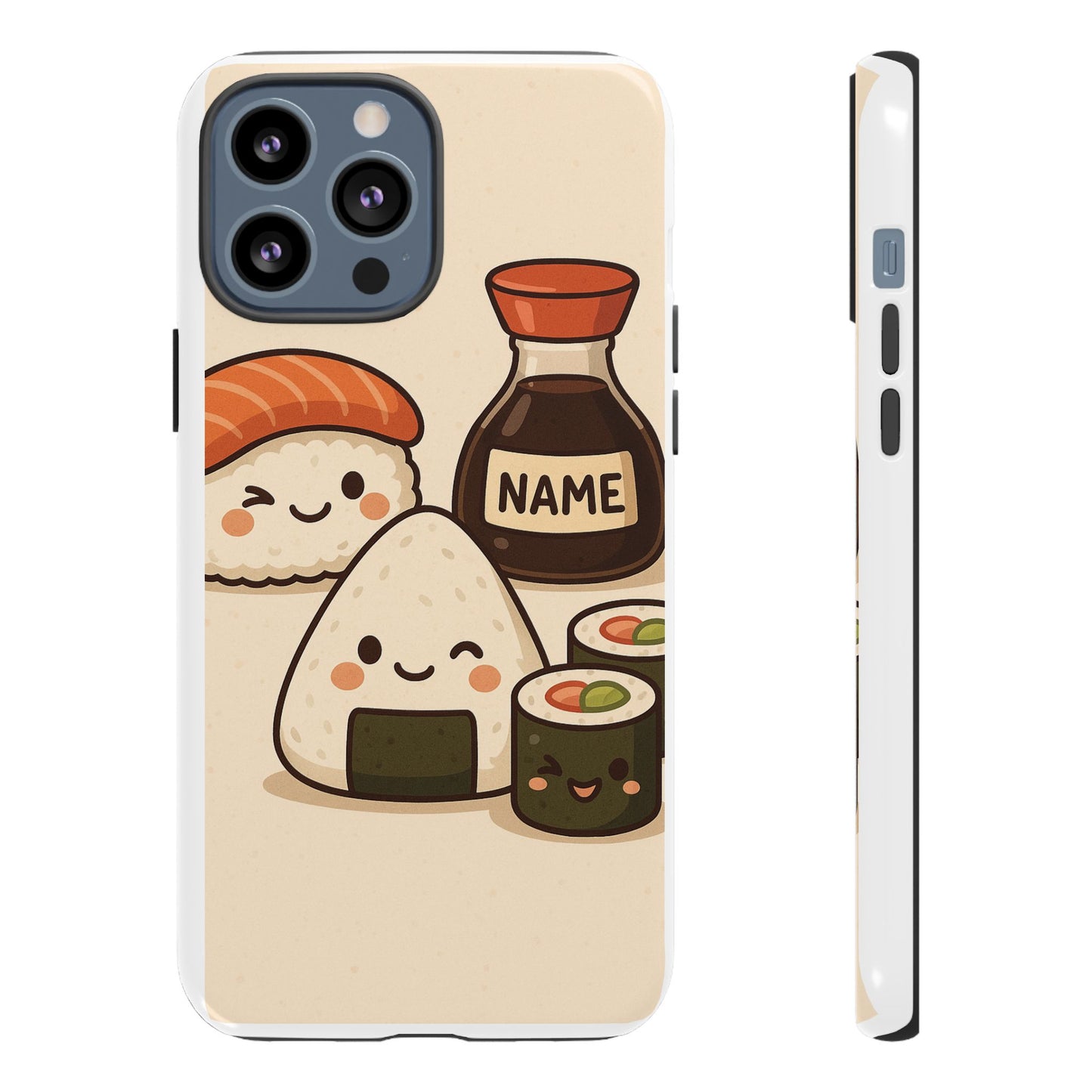 Cute Sushi Phone Case - Kawaii Sushi Design, Personalized Cell Phone Cover, Gifts for Food Lovers, Anime Style, Fun Accessories