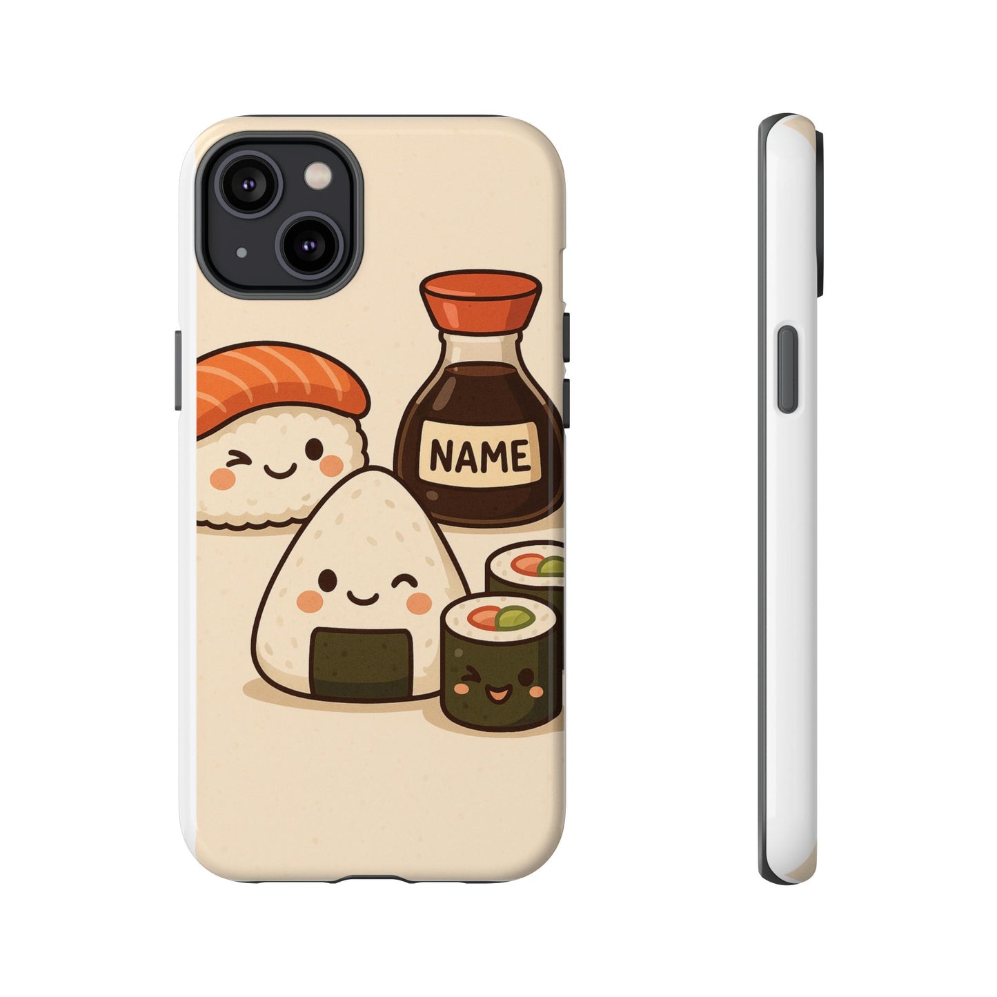 Cute Sushi Phone Case - Kawaii Sushi Design, Personalized Cell Phone Cover, Gifts for Food Lovers, Anime Style, Fun Accessories