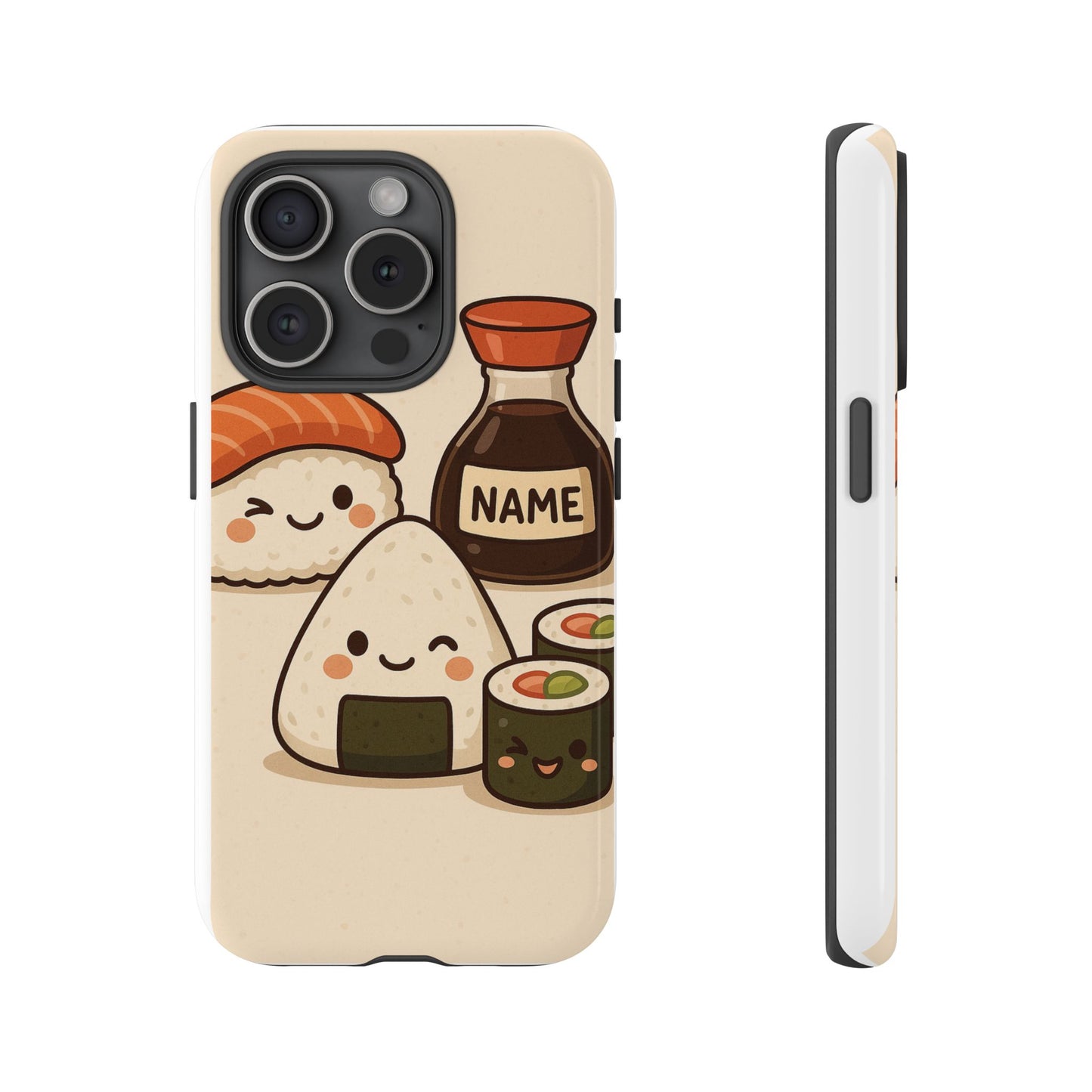 Cute Sushi Phone Case - Kawaii Sushi Design, Personalized Cell Phone Cover, Gifts for Food Lovers, Anime Style, Fun Accessories