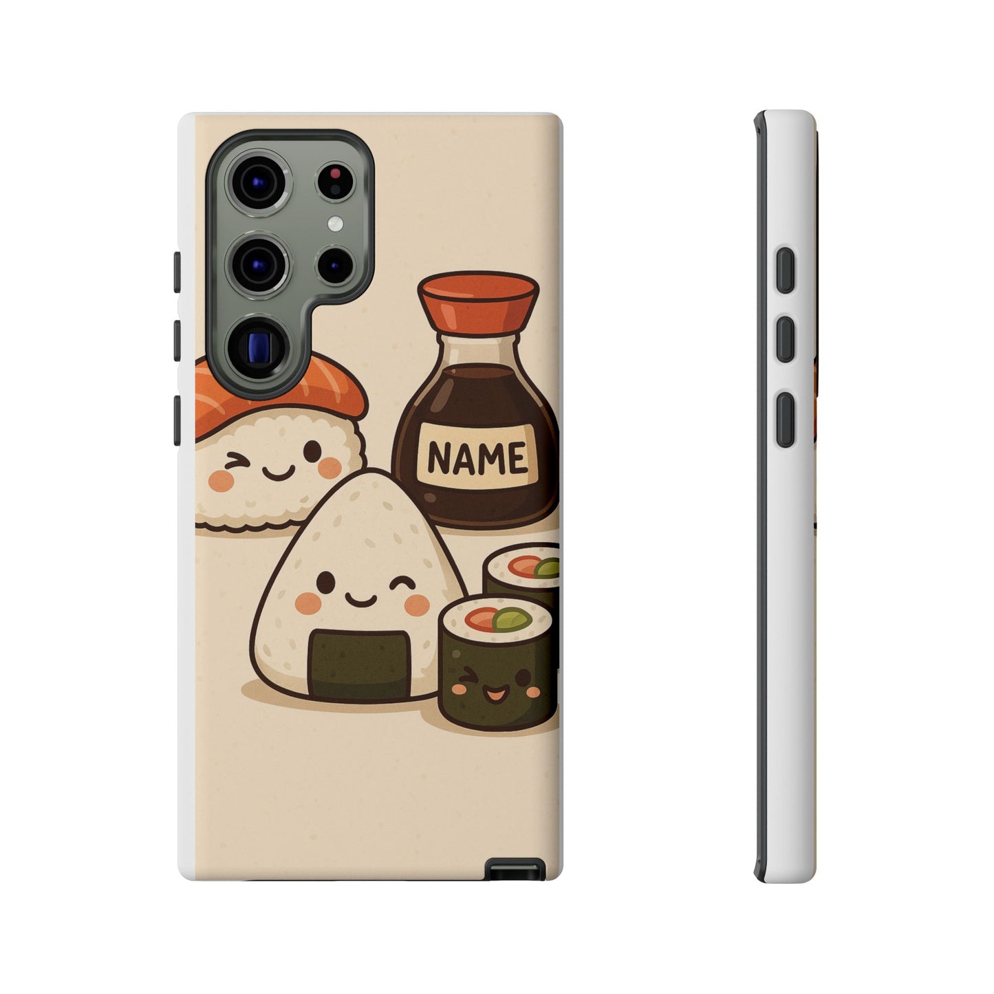 Cute Sushi Phone Case - Kawaii Sushi Design, Personalized Cell Phone Cover, Gifts for Food Lovers, Anime Style, Fun Accessories