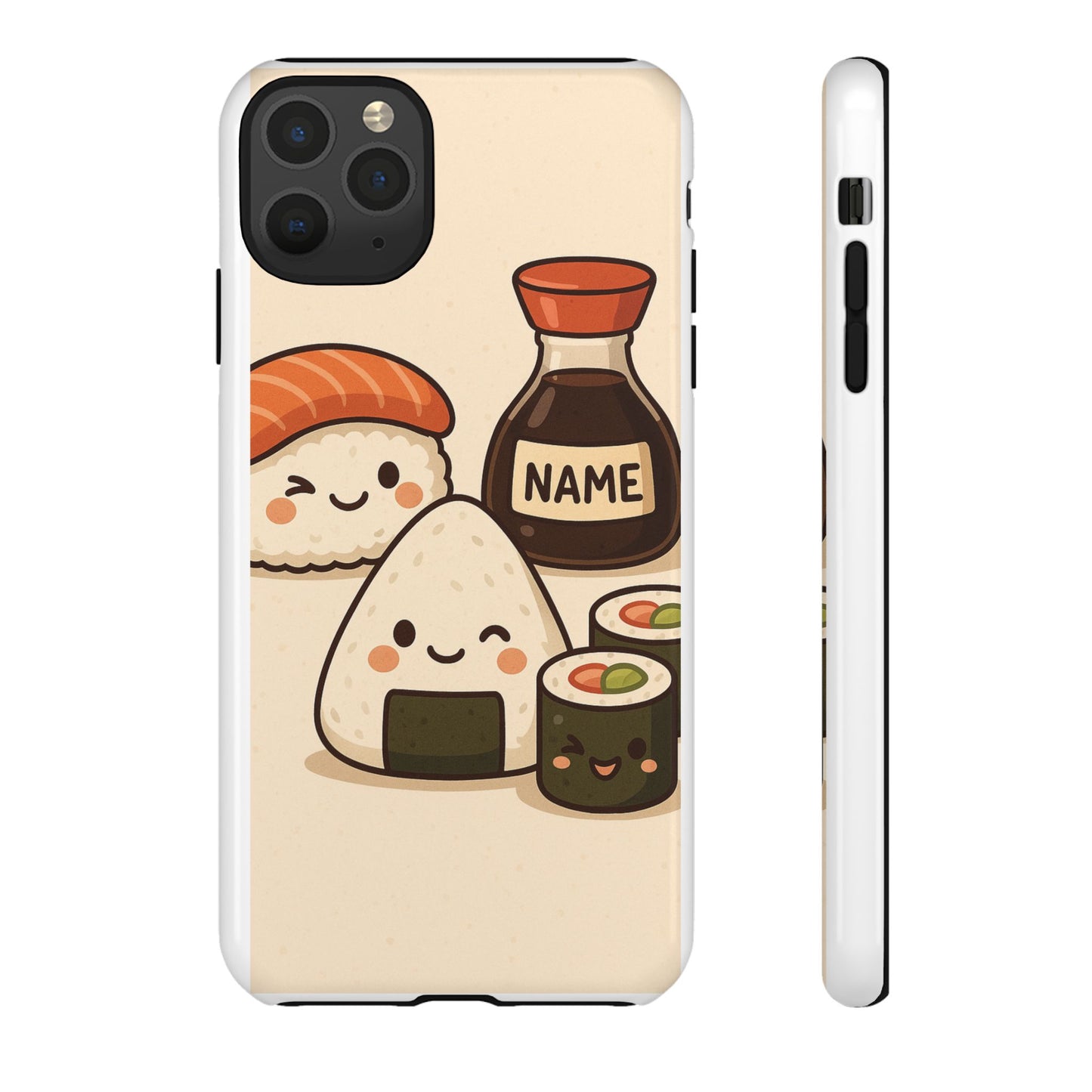 Cute Sushi Phone Case - Kawaii Sushi Design, Personalized Cell Phone Cover, Gifts for Food Lovers, Anime Style, Fun Accessories