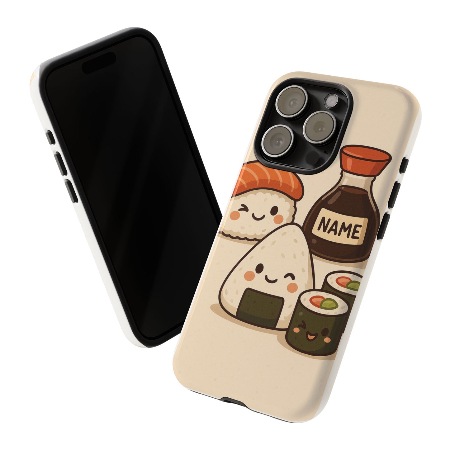 Cute Sushi Phone Case - Kawaii Sushi Design, Personalized Cell Phone Cover, Gifts for Food Lovers, Anime Style, Fun Accessories