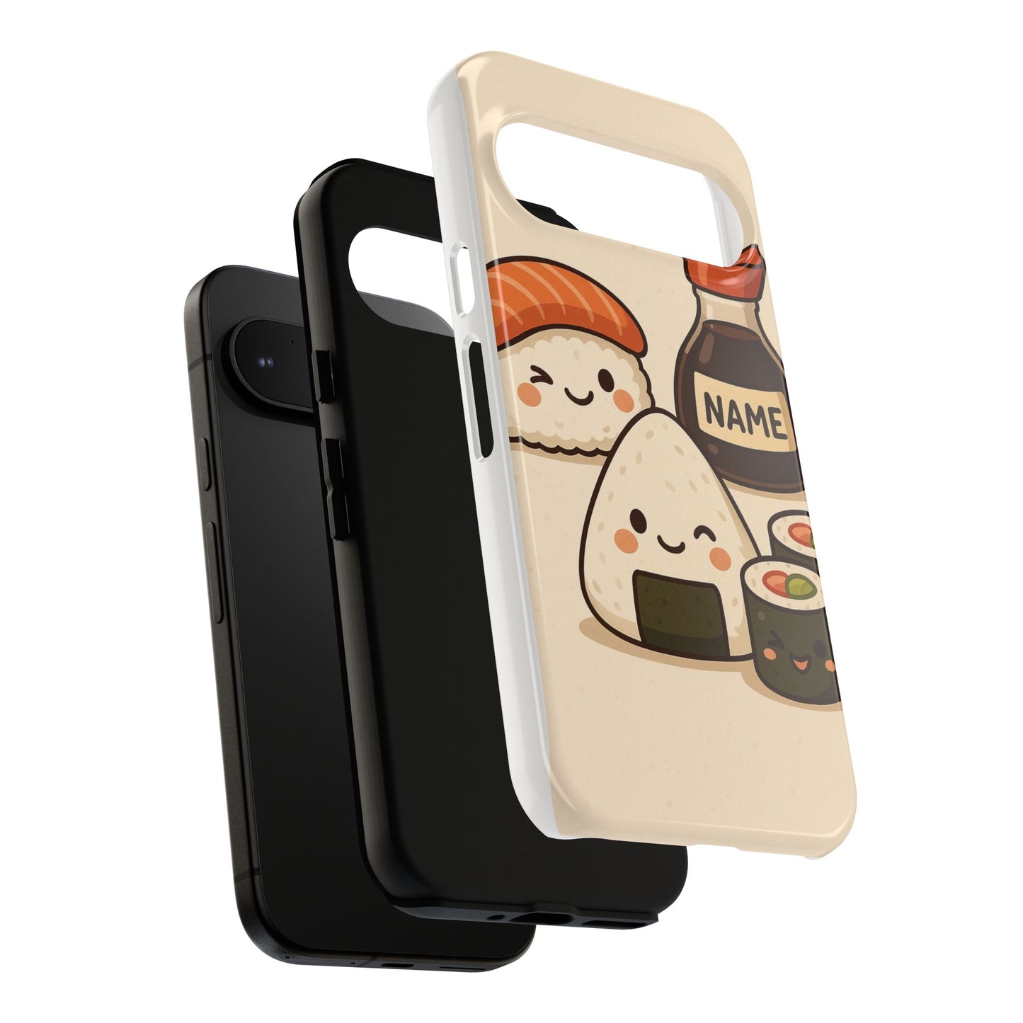 Cute Sushi Phone Case - Kawaii Sushi Design, Personalized Cell Phone Cover, Gifts for Food Lovers, Anime Style, Fun Accessories