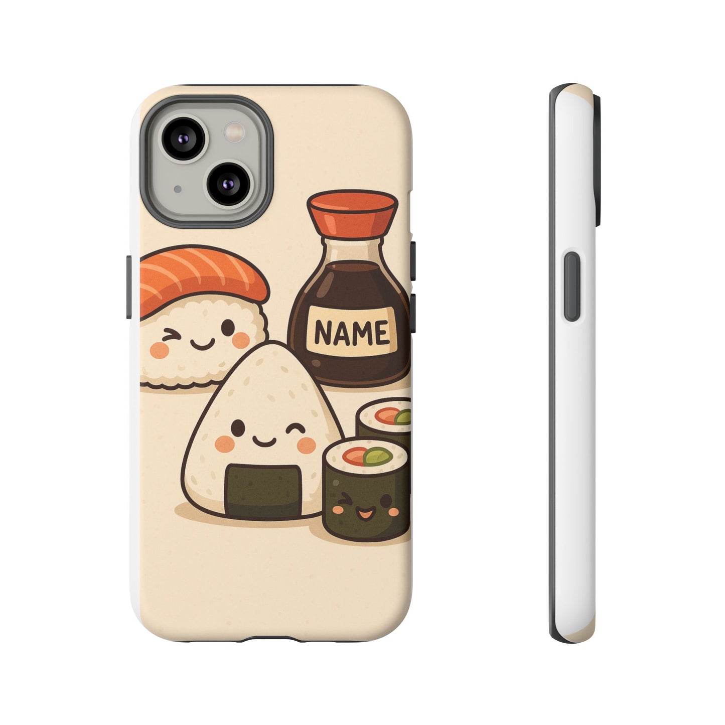 Cute Sushi Phone Case - Kawaii Sushi Design, Personalized Cell Phone Cover, Gifts for Food Lovers, Anime Style, Fun Accessories