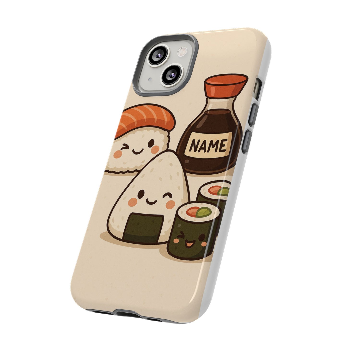 Cute Sushi Phone Case - Kawaii Sushi Design, Personalized Cell Phone Cover, Gifts for Food Lovers, Anime Style, Fun Accessories