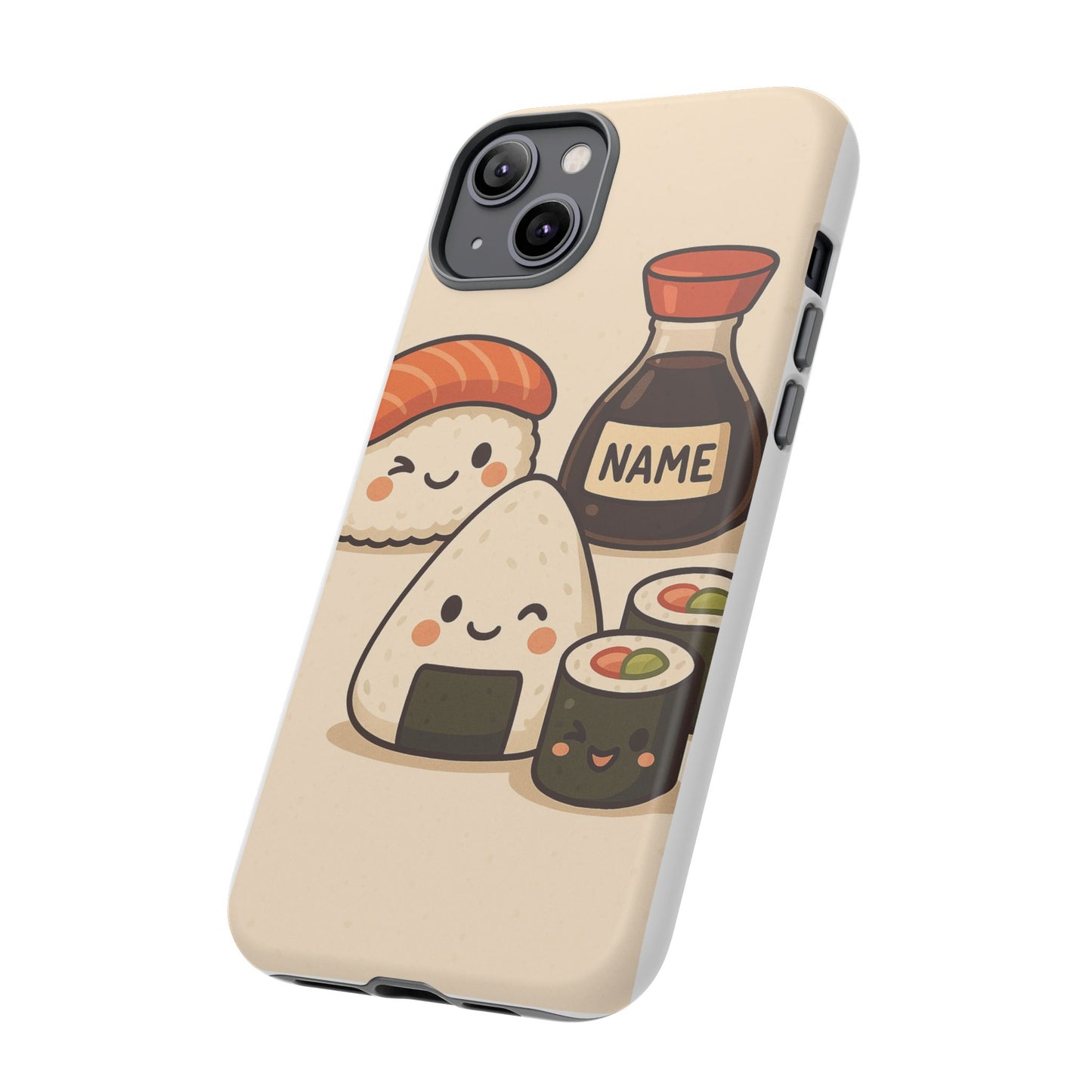 Cute Sushi Phone Case - Kawaii Sushi Design, Personalized Cell Phone Cover, Gifts for Food Lovers, Anime Style, Fun Accessories
