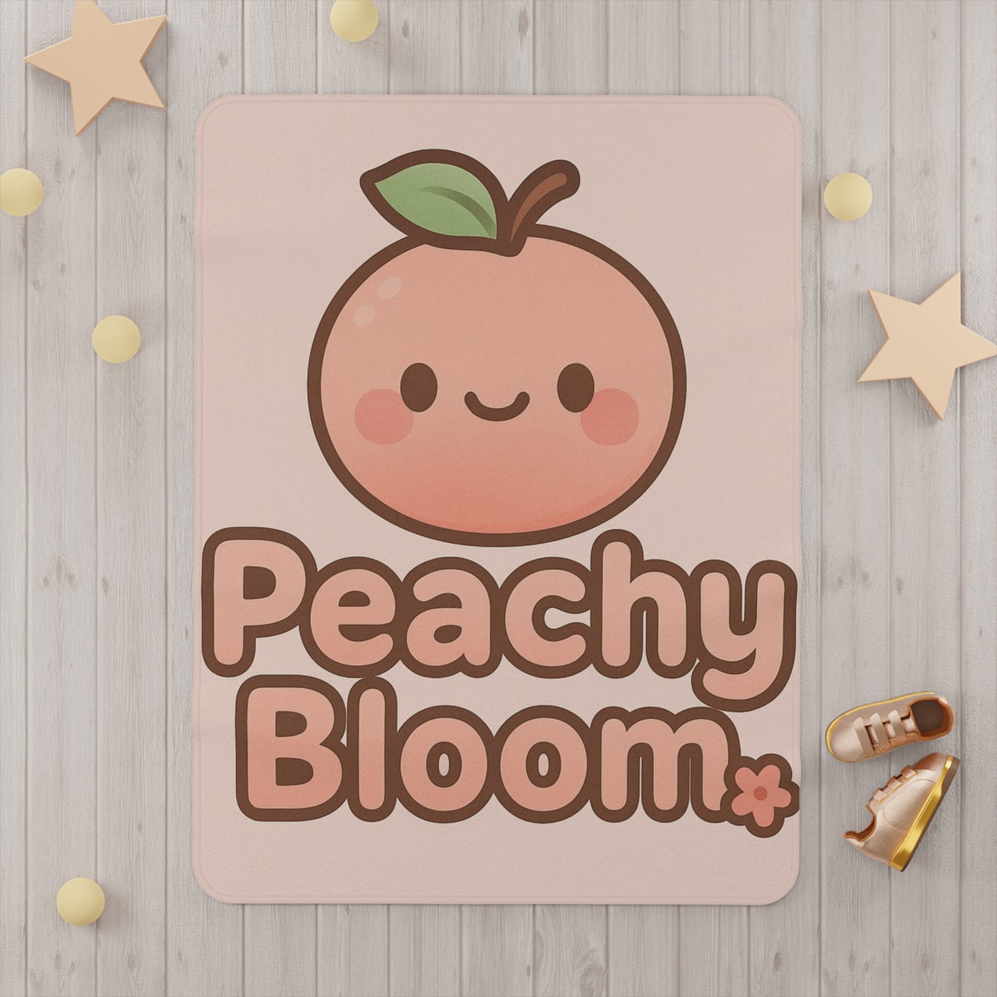 Peachy Bloom Toddler Blanket, Cute Peach Nursery Blanket, Baby Shower Gift, Soft Baby Throw, Toddler Comfort Blanket