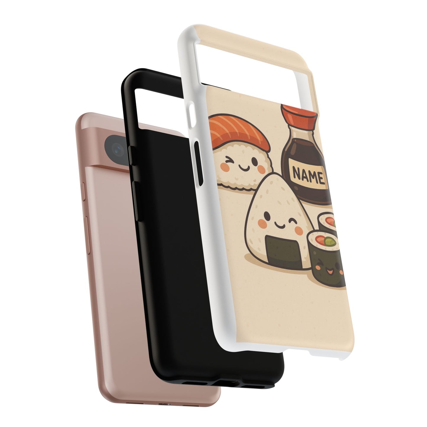 Cute Sushi Phone Case - Kawaii Sushi Design, Personalized Cell Phone Cover, Gifts for Food Lovers, Anime Style, Fun Accessories