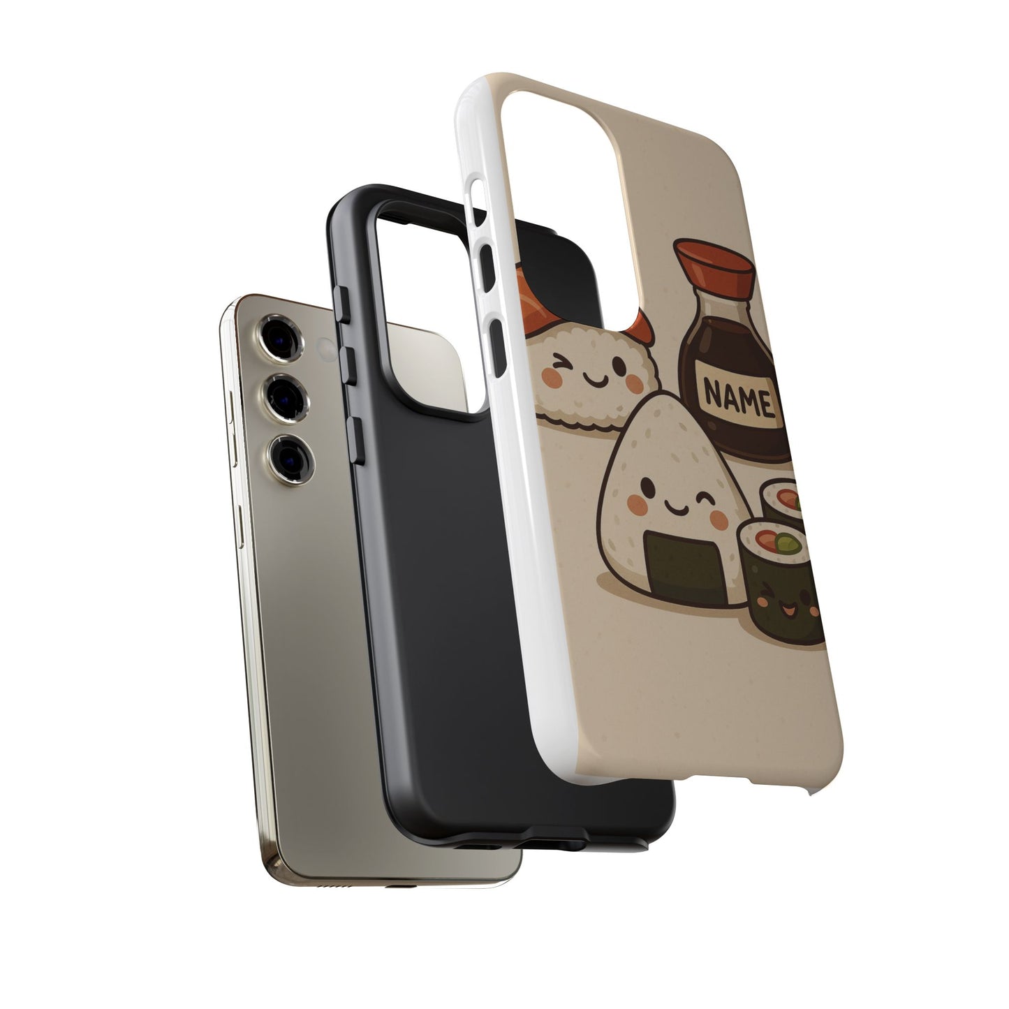 Cute Sushi Phone Case - Kawaii Sushi Design, Personalized Cell Phone Cover, Gifts for Food Lovers, Anime Style, Fun Accessories