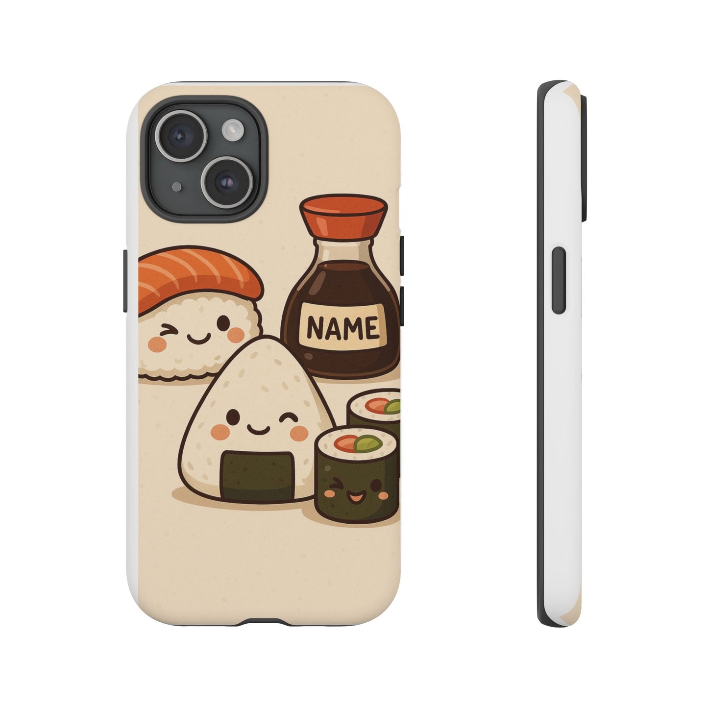 Cute Sushi Phone Case - Kawaii Sushi Design, Personalized Cell Phone Cover, Gifts for Food Lovers, Anime Style, Fun Accessories