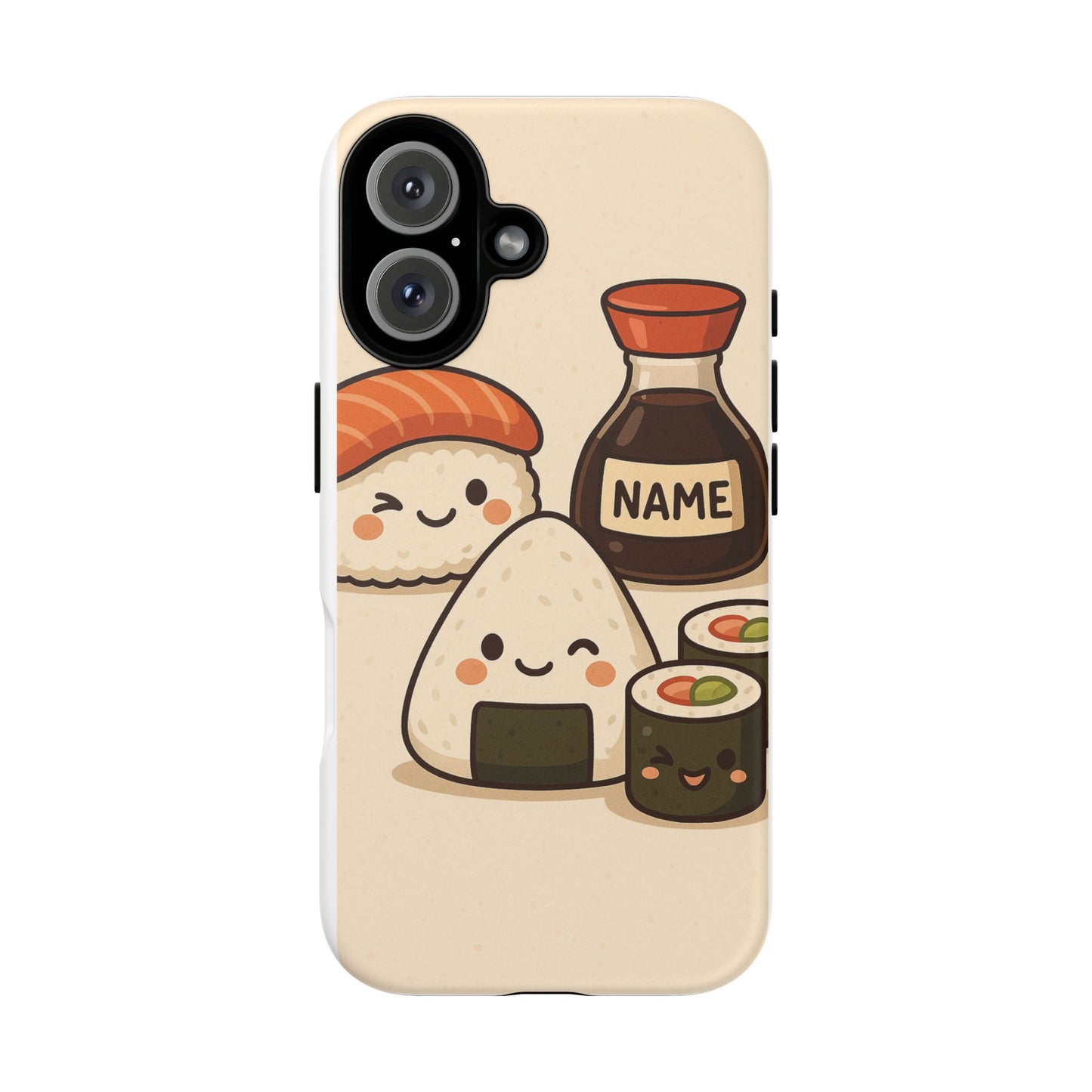 Cute Sushi Phone Case - Kawaii Sushi Design, Personalized Cell Phone Cover, Gifts for Food Lovers, Anime Style, Fun Accessories