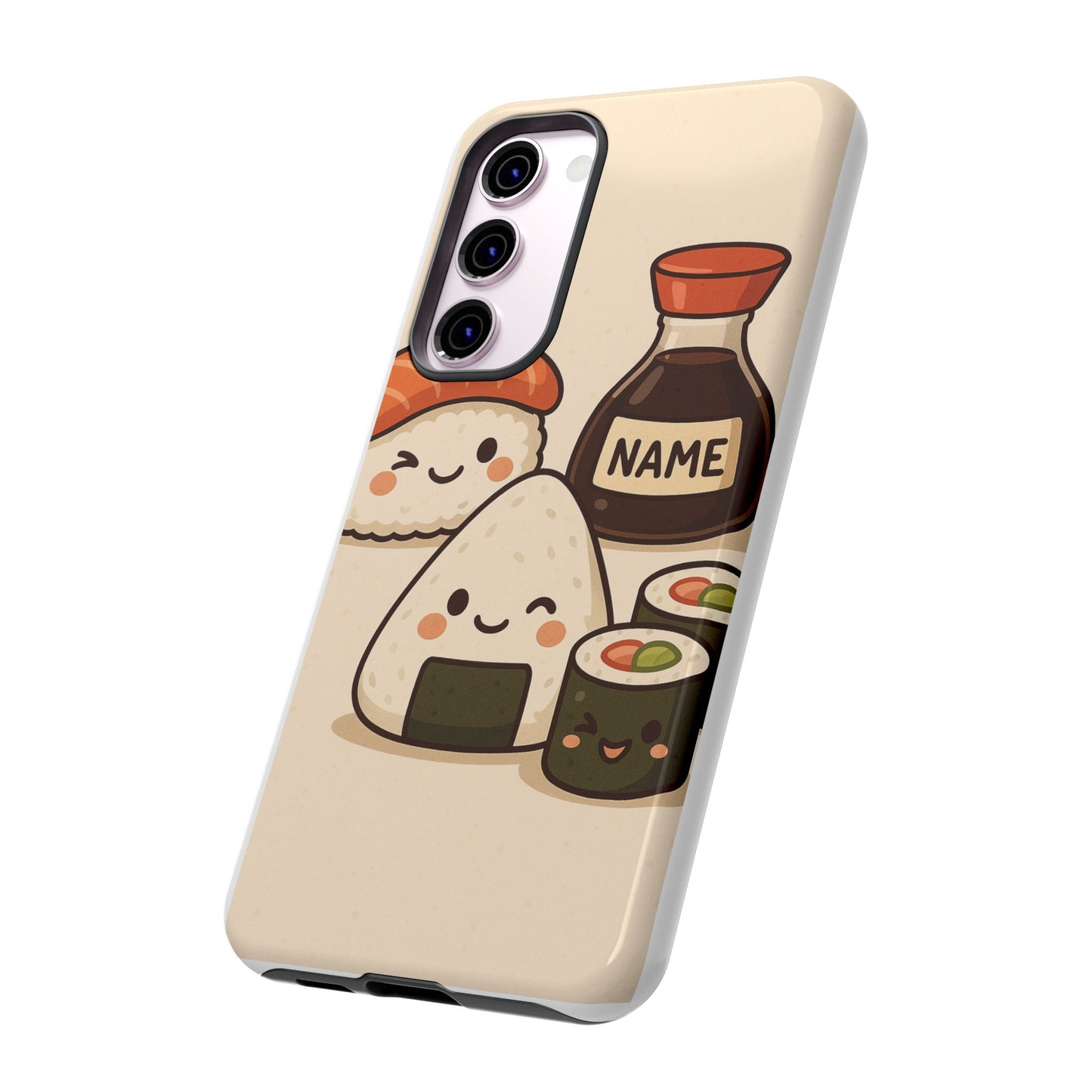 Cute Sushi Phone Case - Kawaii Sushi Design, Personalized Cell Phone Cover, Gifts for Food Lovers, Anime Style, Fun Accessories