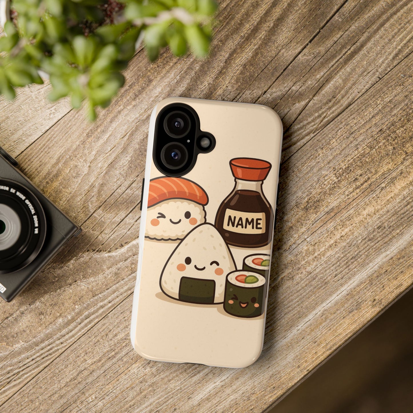 Cute Sushi Phone Case - Kawaii Sushi Design, Personalized Cell Phone Cover, Gifts for Food Lovers, Anime Style, Fun Accessories