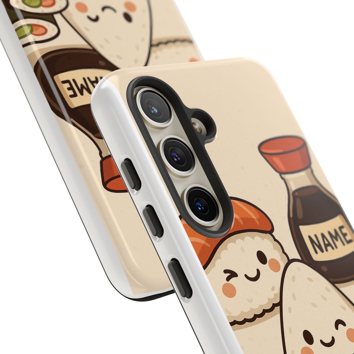 Cute Sushi Phone Case - Kawaii Sushi Design, Personalized Cell Phone Cover, Gifts for Food Lovers, Anime Style, Fun Accessories