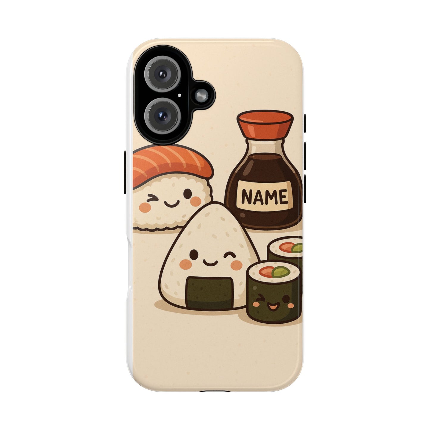 Cute Sushi Phone Case - Kawaii Sushi Design, Personalized Cell Phone Cover, Gifts for Food Lovers, Anime Style, Fun Accessories