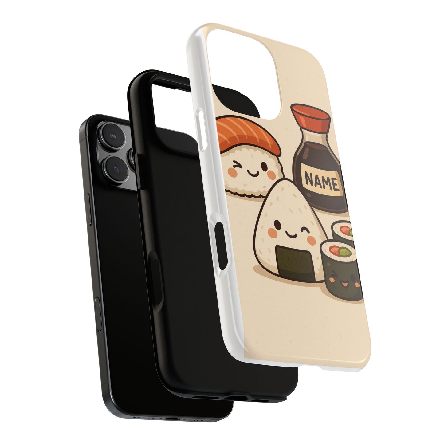 Cute Sushi Phone Case - Kawaii Sushi Design, Personalized Cell Phone Cover, Gifts for Food Lovers, Anime Style, Fun Accessories