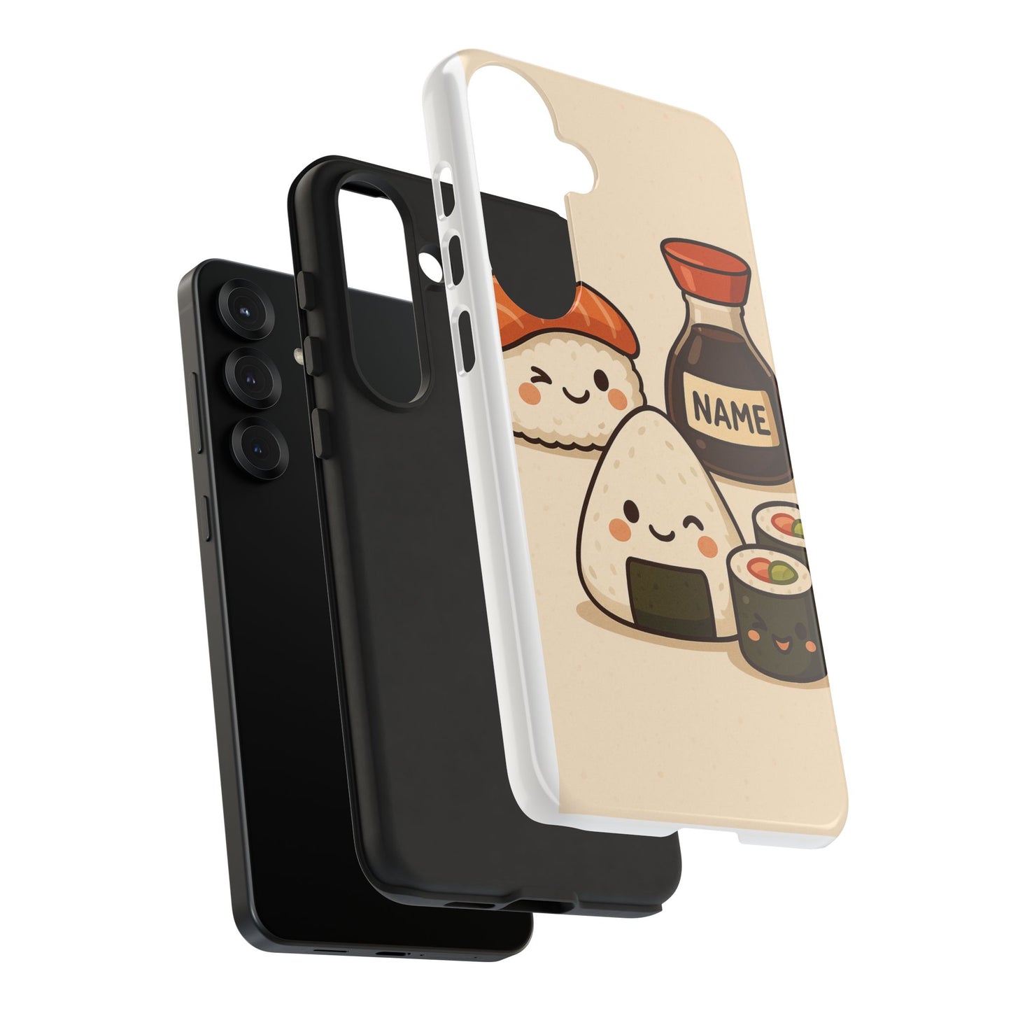 Cute Sushi Phone Case - Kawaii Sushi Design, Personalized Cell Phone Cover, Gifts for Food Lovers, Anime Style, Fun Accessories