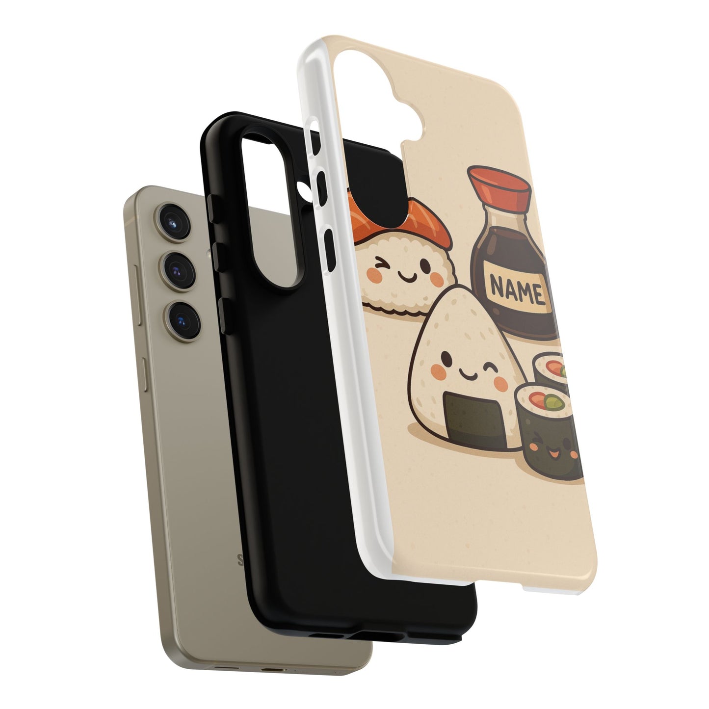 Cute Sushi Phone Case - Kawaii Sushi Design, Personalized Cell Phone Cover, Gifts for Food Lovers, Anime Style, Fun Accessories