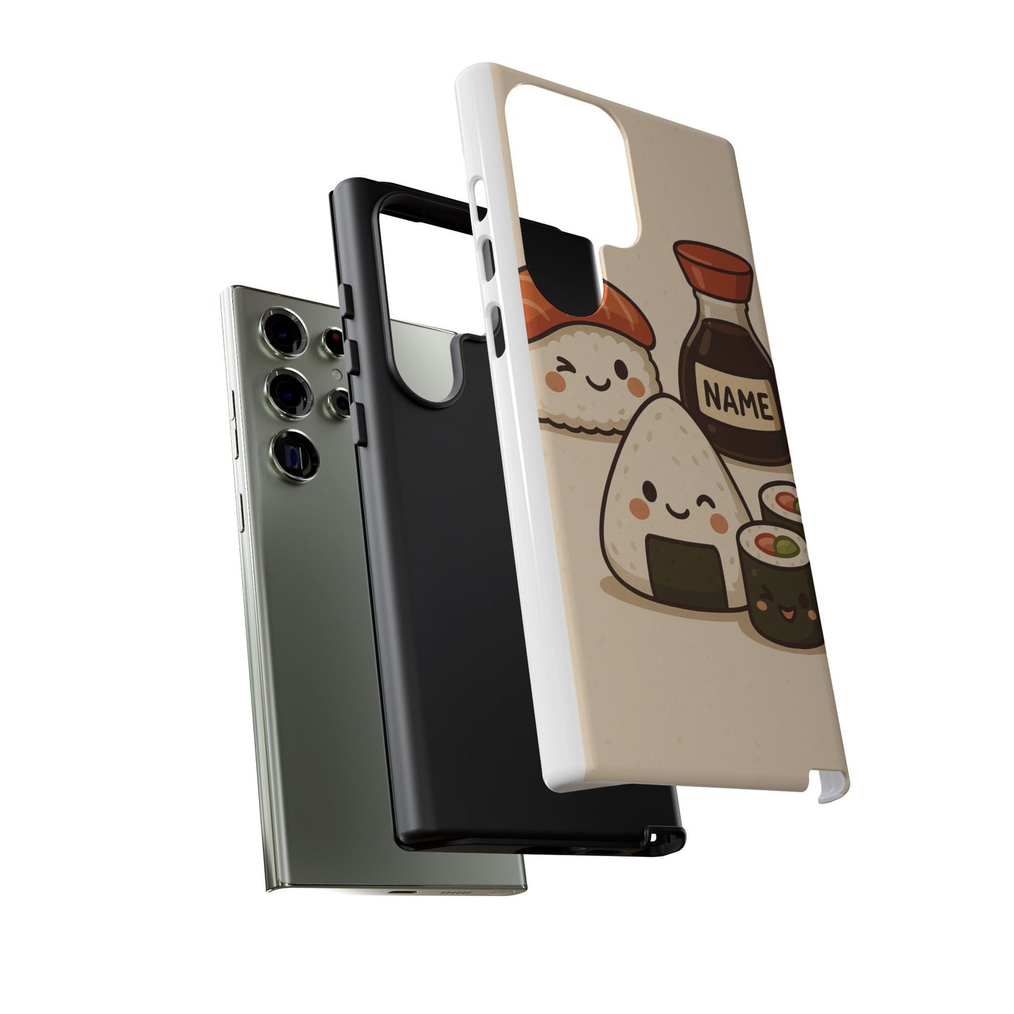 Cute Sushi Phone Case - Kawaii Sushi Design, Personalized Cell Phone Cover, Gifts for Food Lovers, Anime Style, Fun Accessories