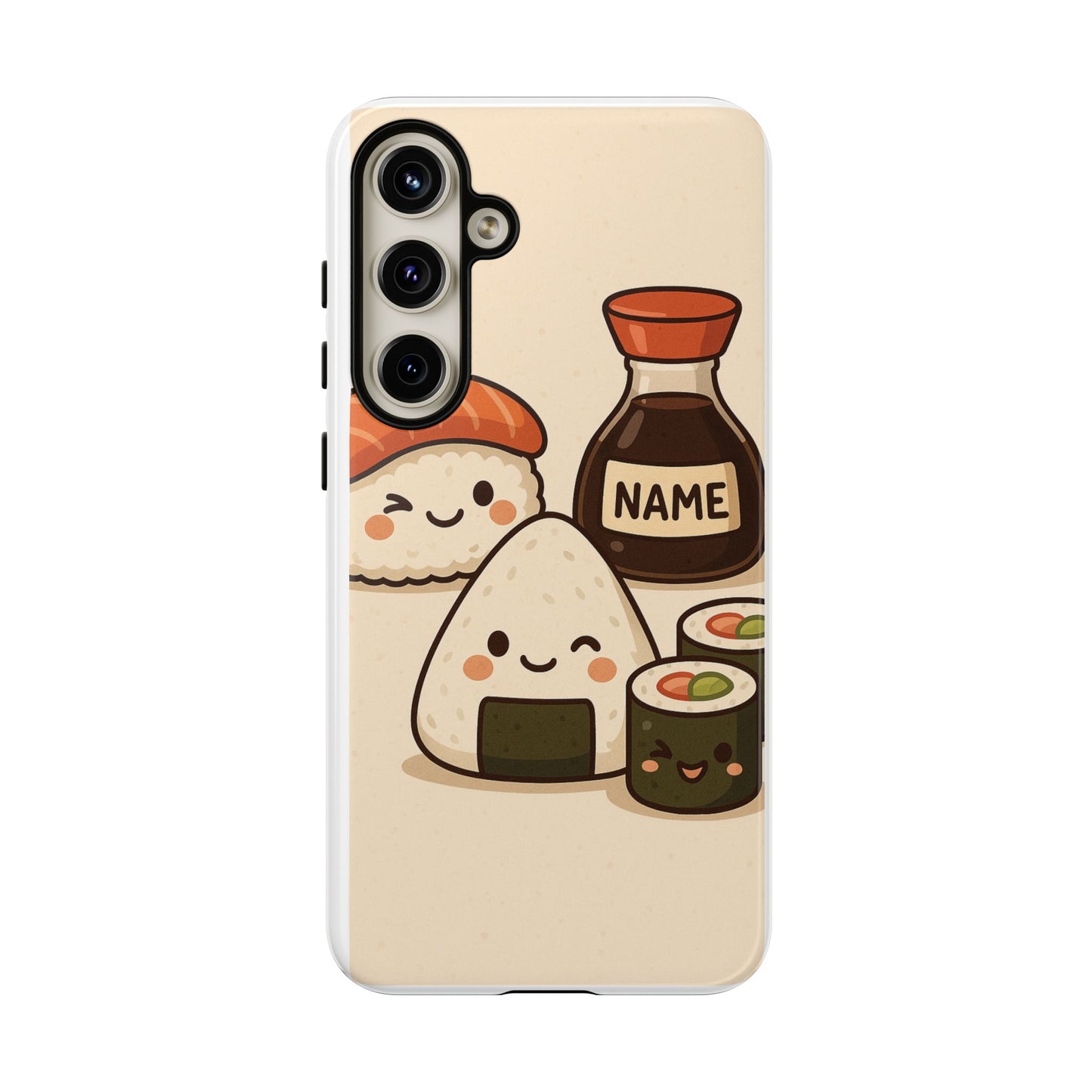 Cute Sushi Phone Case - Kawaii Sushi Design, Personalized Cell Phone Cover, Gifts for Food Lovers, Anime Style, Fun Accessories