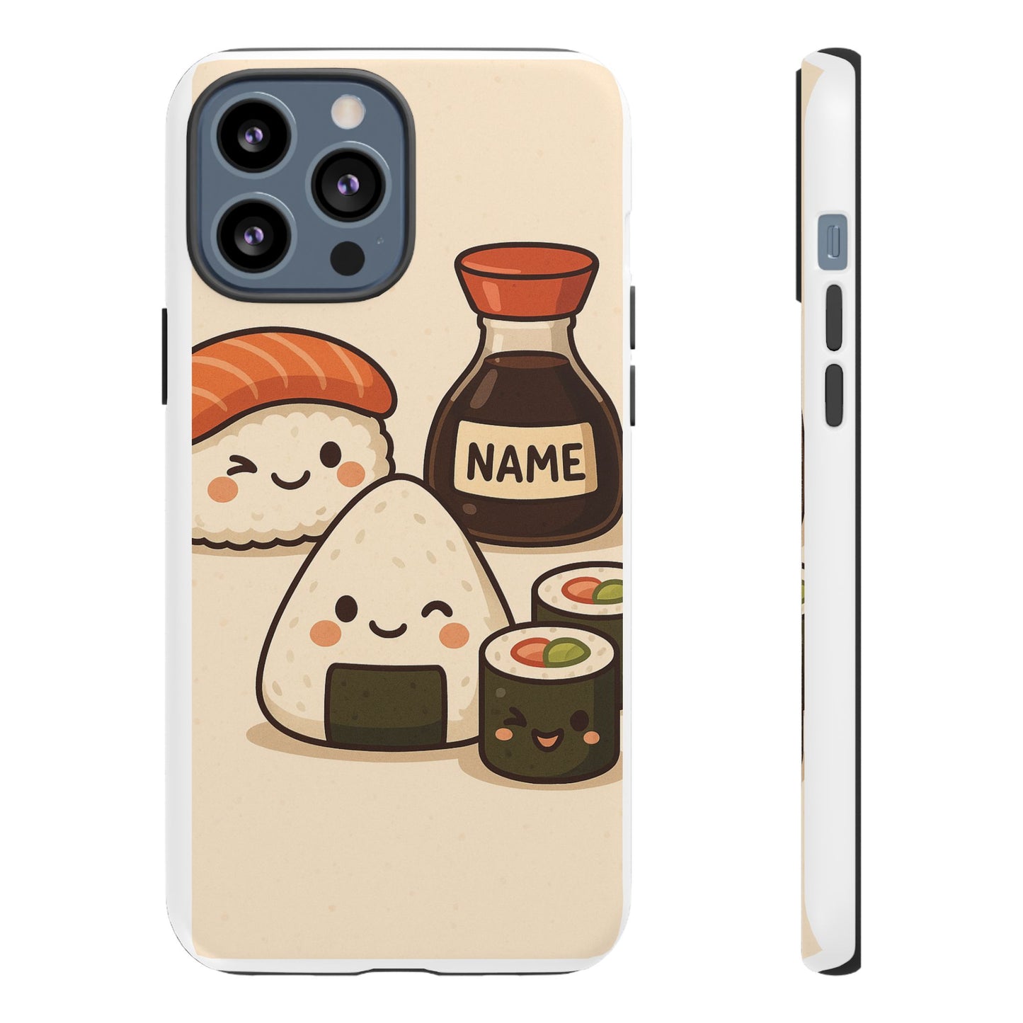 Cute Sushi Phone Case - Kawaii Sushi Design, Personalized Cell Phone Cover, Gifts for Food Lovers, Anime Style, Fun Accessories