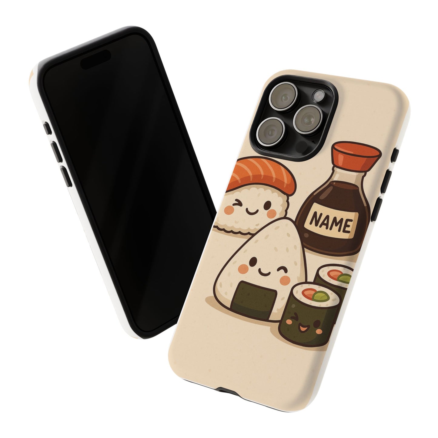 Cute Sushi Phone Case - Kawaii Sushi Design, Personalized Cell Phone Cover, Gifts for Food Lovers, Anime Style, Fun Accessories