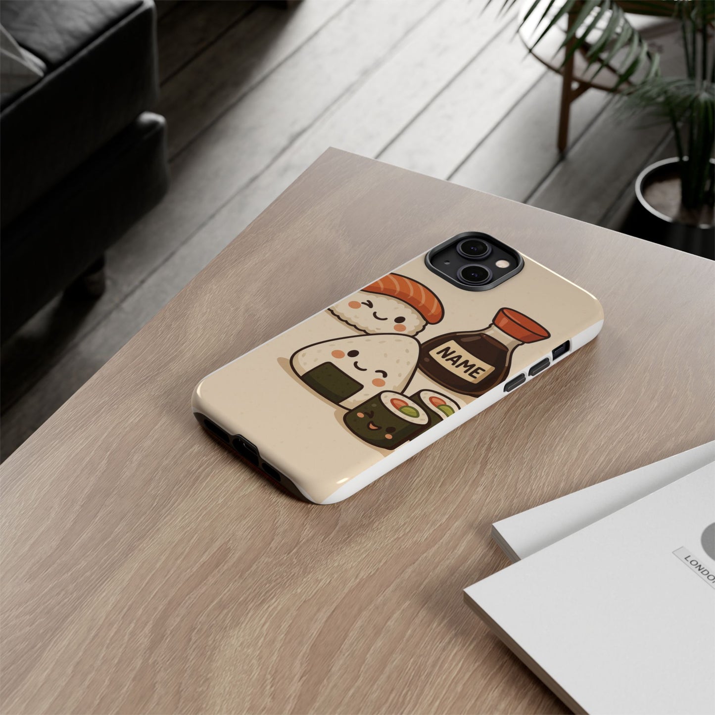 Cute Sushi Phone Case - Kawaii Sushi Design, Personalized Cell Phone Cover, Gifts for Food Lovers, Anime Style, Fun Accessories