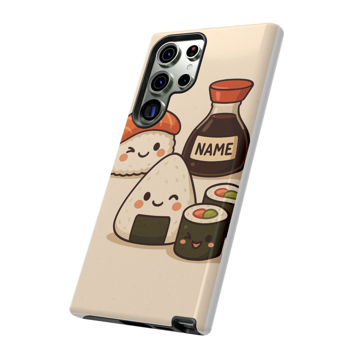 Cute Sushi Phone Case - Kawaii Sushi Design, Personalized Cell Phone Cover, Gifts for Food Lovers, Anime Style, Fun Accessories