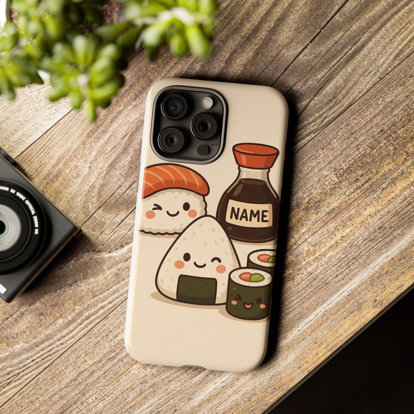 Cute Sushi Phone Case - Kawaii Sushi Design, Personalized Cell Phone Cover, Gifts for Food Lovers, Anime Style, Fun Accessories