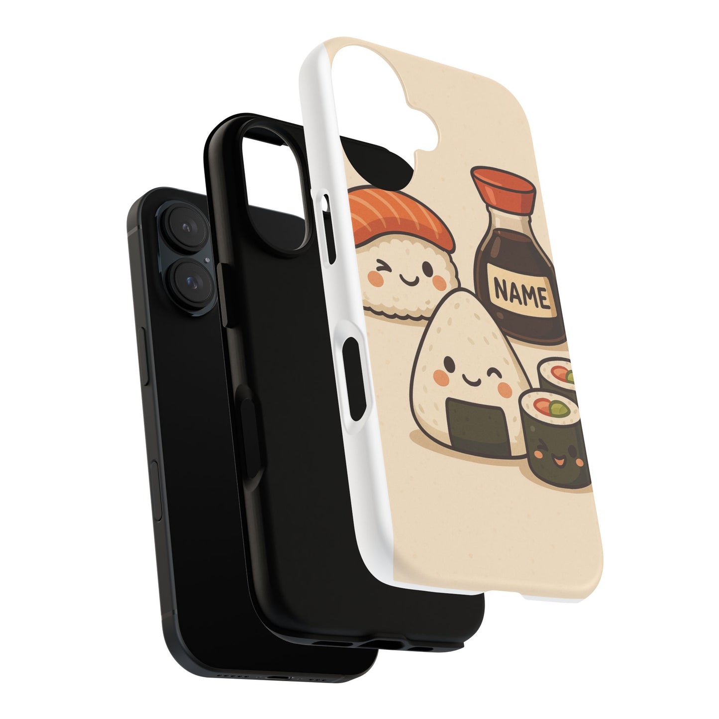 Cute Sushi Phone Case - Kawaii Sushi Design, Personalized Cell Phone Cover, Gifts for Food Lovers, Anime Style, Fun Accessories