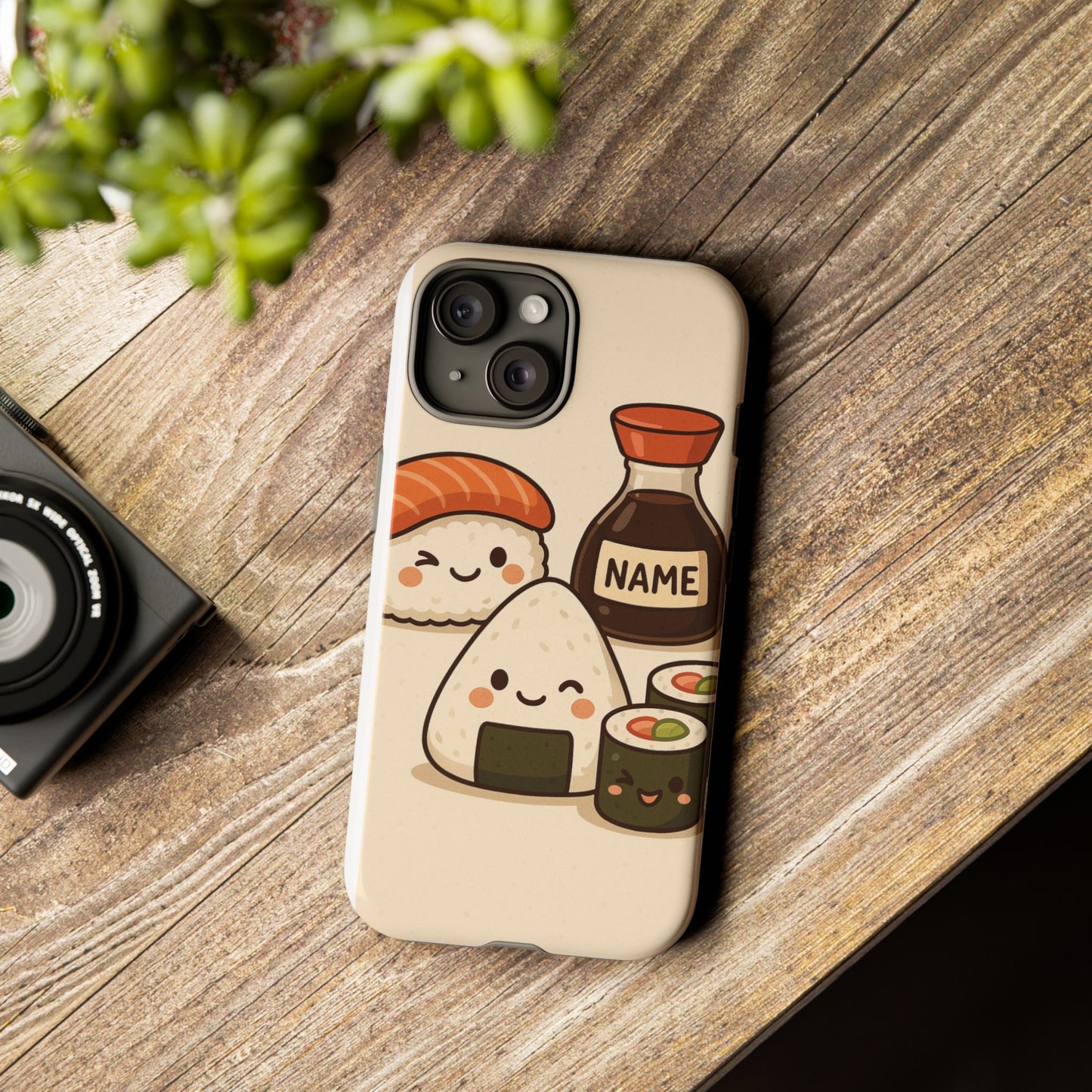 Cute Sushi Phone Case - Kawaii Sushi Design, Personalized Cell Phone Cover, Gifts for Food Lovers, Anime Style, Fun Accessories