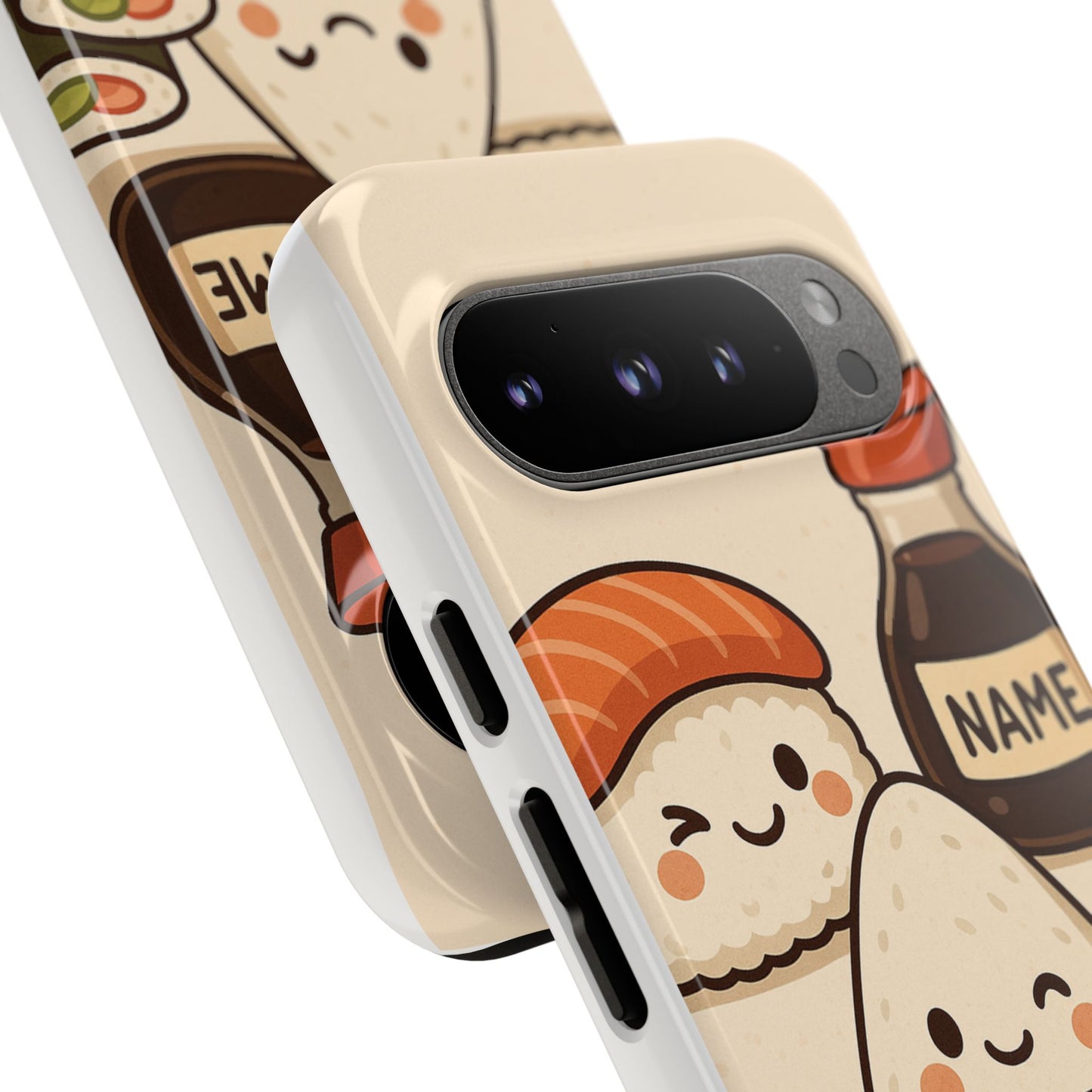 Cute Sushi Phone Case - Kawaii Sushi Design, Personalized Cell Phone Cover, Gifts for Food Lovers, Anime Style, Fun Accessories
